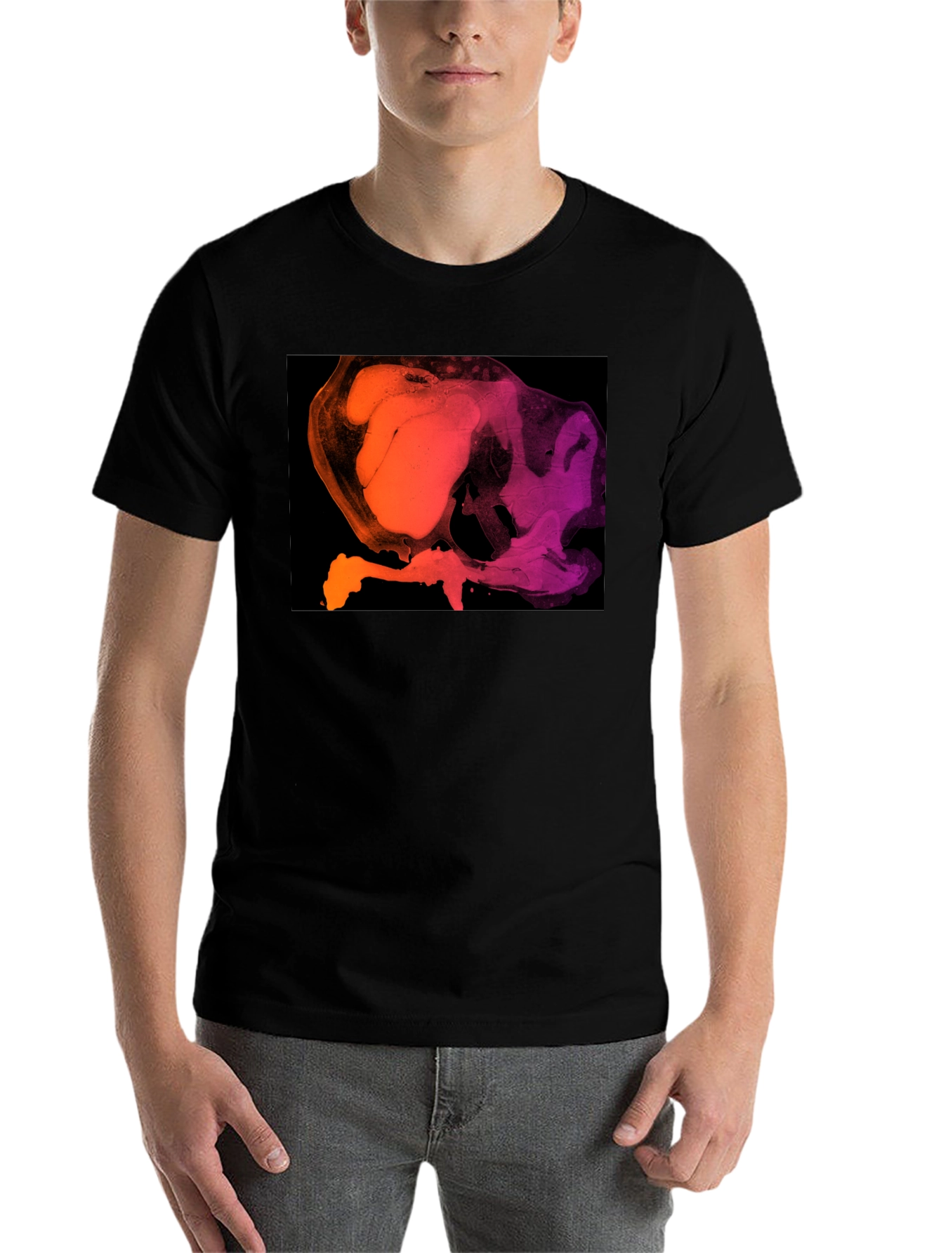 Black Abstract Gradient T-Shirt - Modern Art Tee view 7