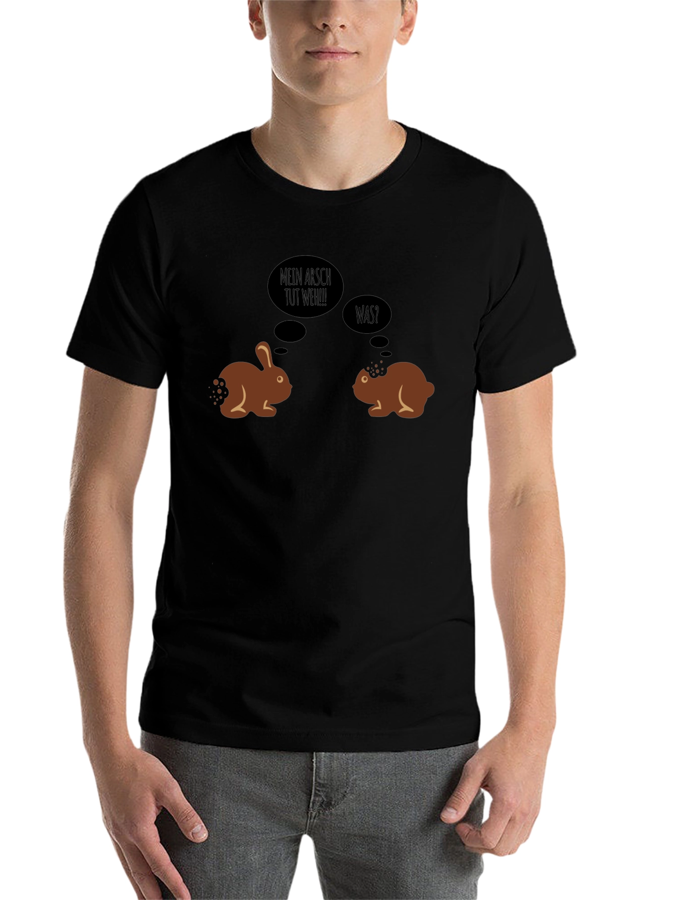 Black Humorous Easter Bunny T-Shirt view 7