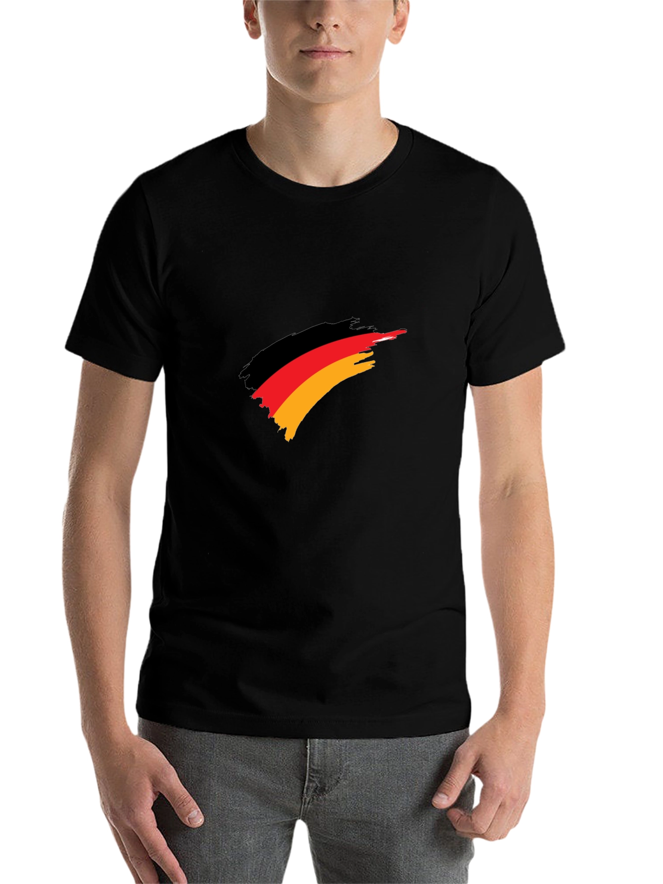 Black Germany Flag Brush Stroke T-Shirt view 7