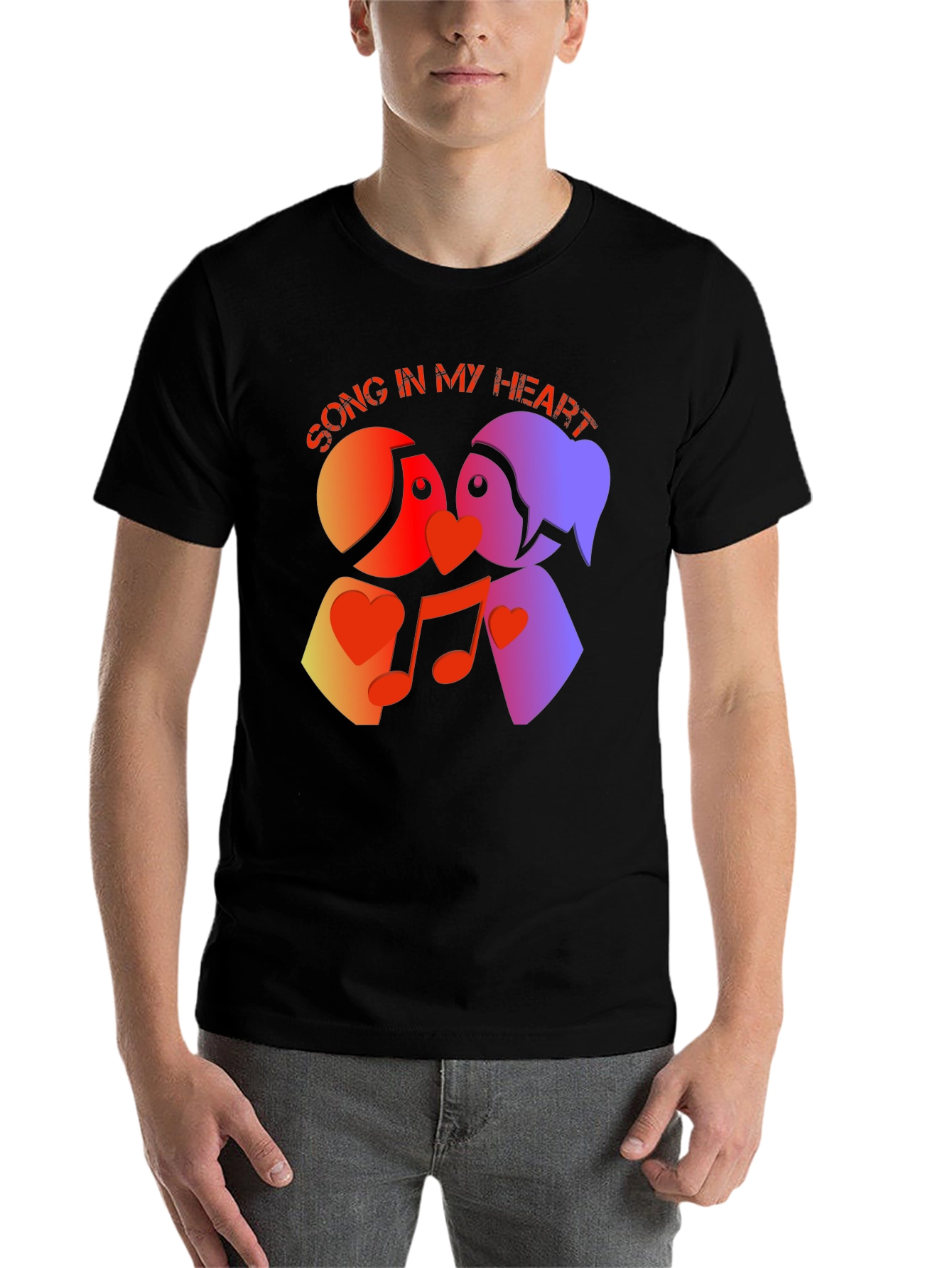 Black Song in My Heart Graphic Tee - Trendy Music Lover Shirt view 7