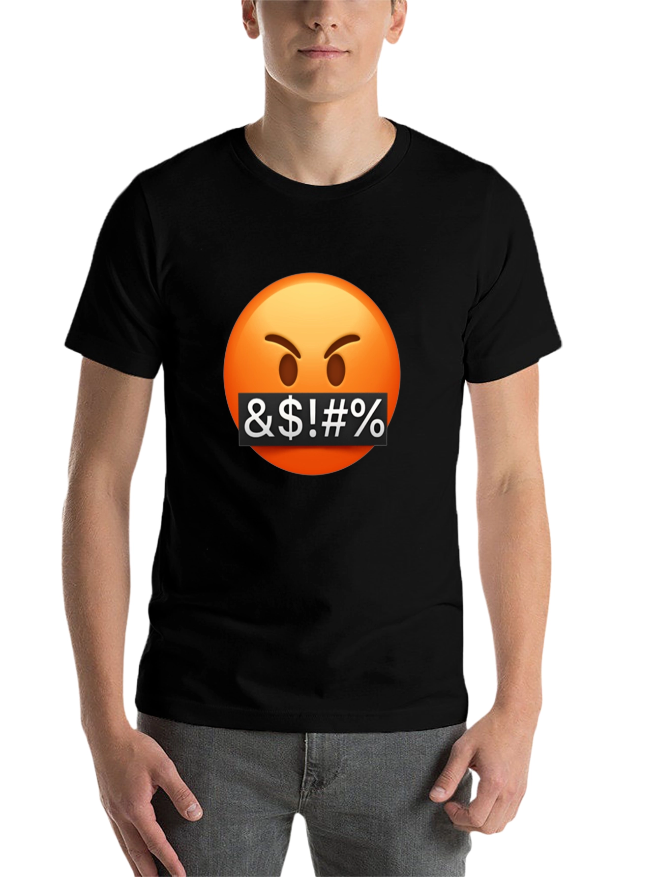 Black Censored Emoji Graphic T-Shirt - Black Cotton Blend view 7