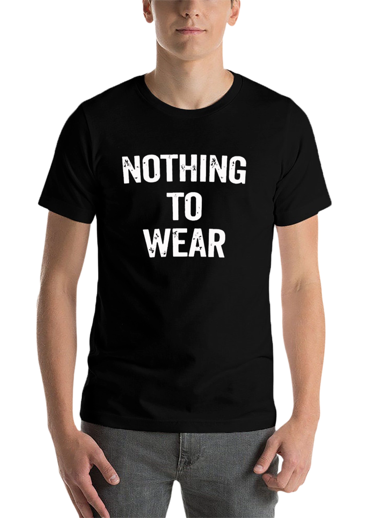 Black Nothing to Wear Graphic Tee - Funny Mens T-Shirt view 7