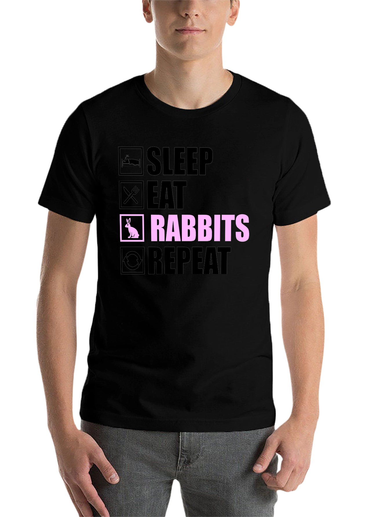 Black Sleep Eat Rabbits Repeat T-Shirt view 7