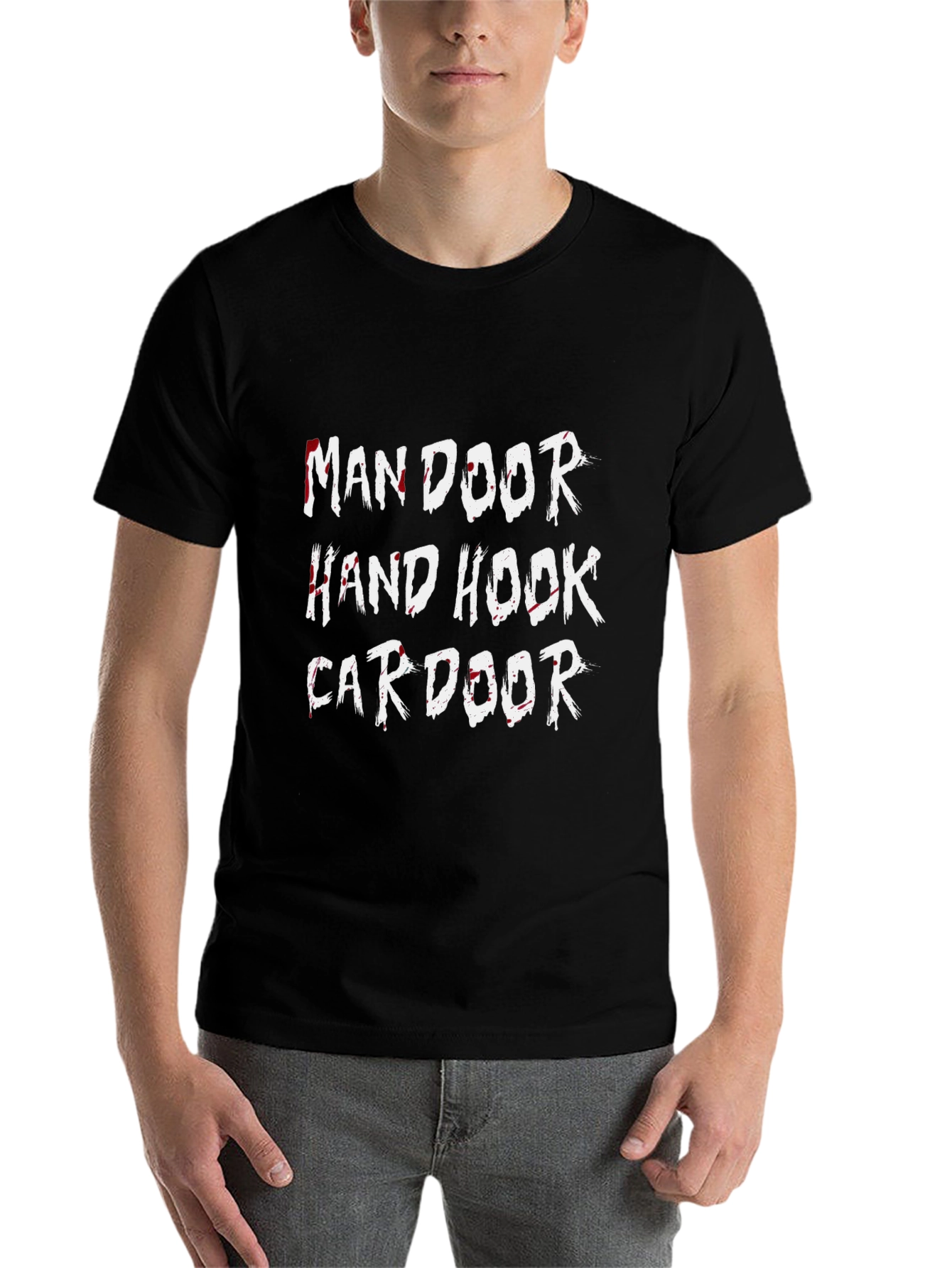 Black Man Door Hand Hook Car Door T-Shirt view 7