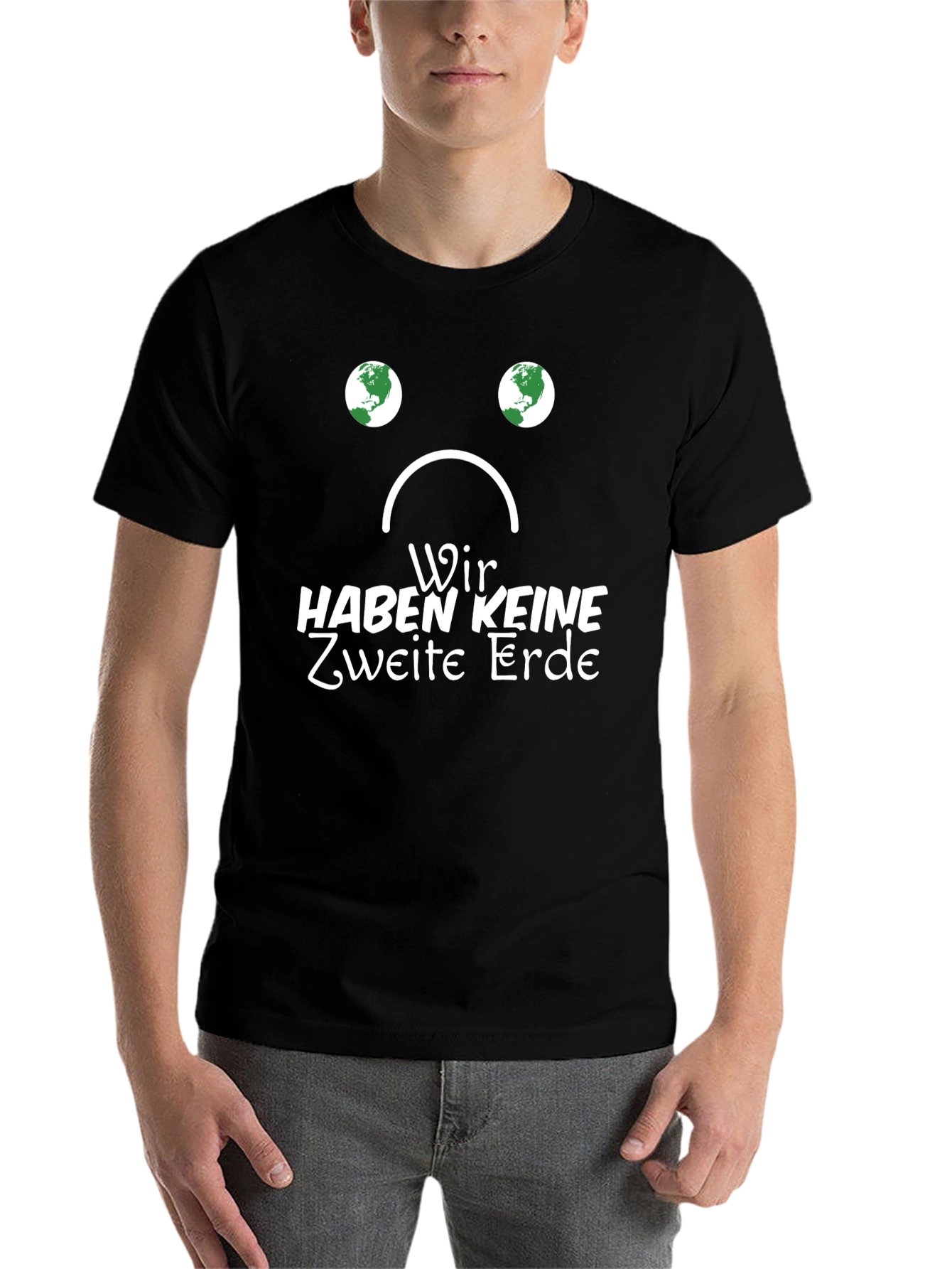 Black Save the Planet T-Shirt: Wir Haben Keine Zweite Erde Tee view 7