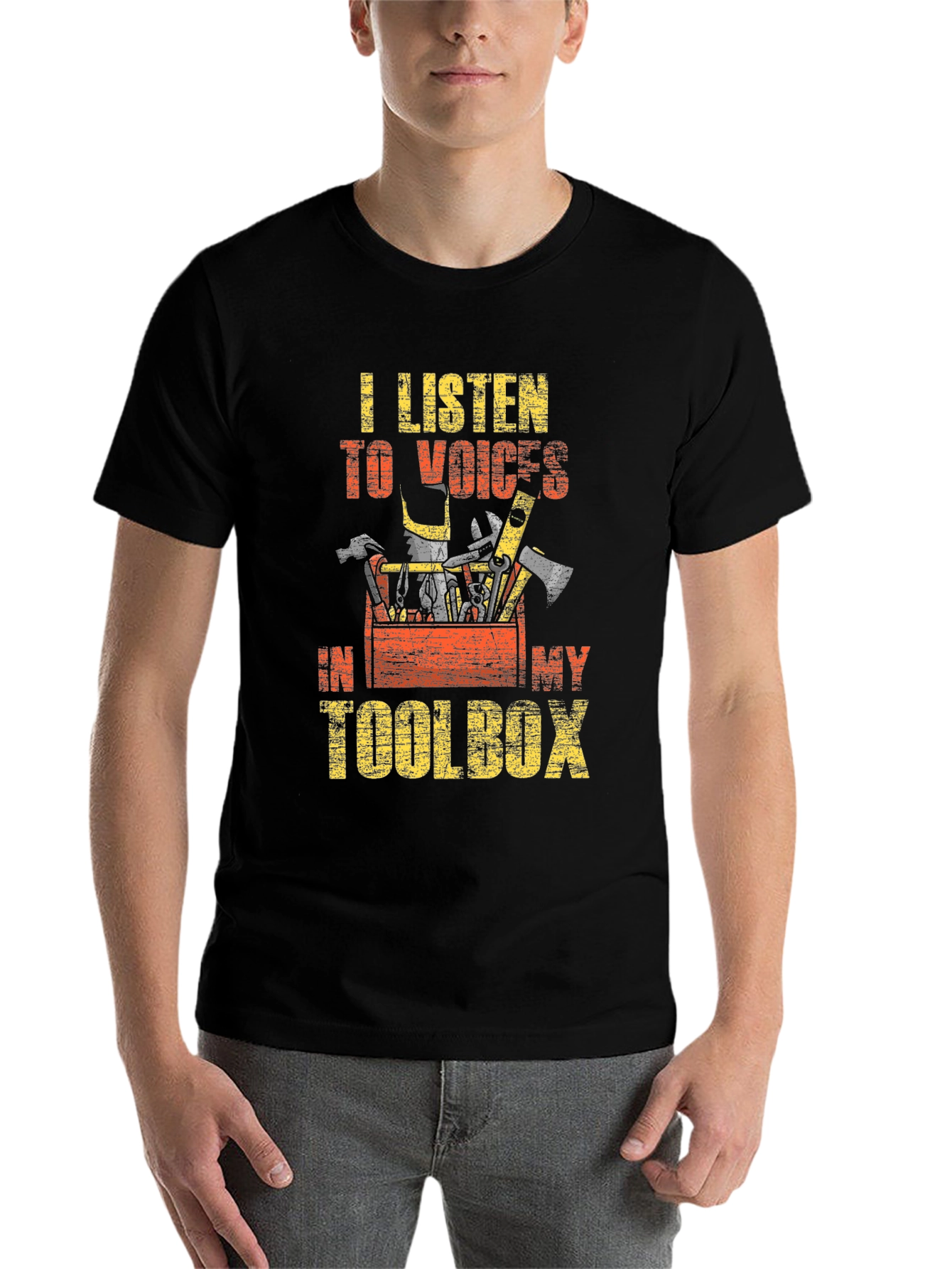 Black Toolbox Voices Men's Black Graphic T-Shirt view 7