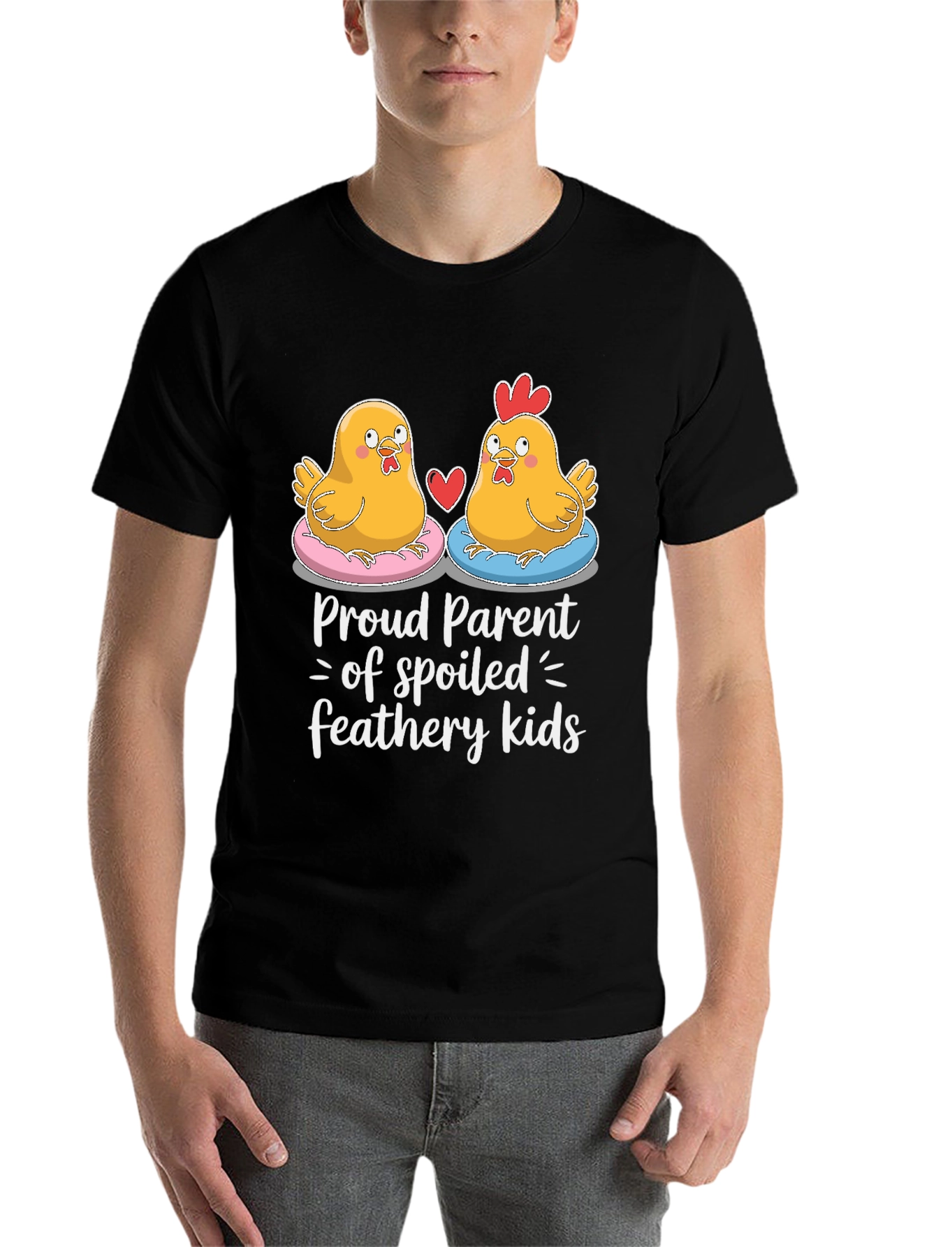 Black Proud Parent Chicken Graphic Tee view 7
