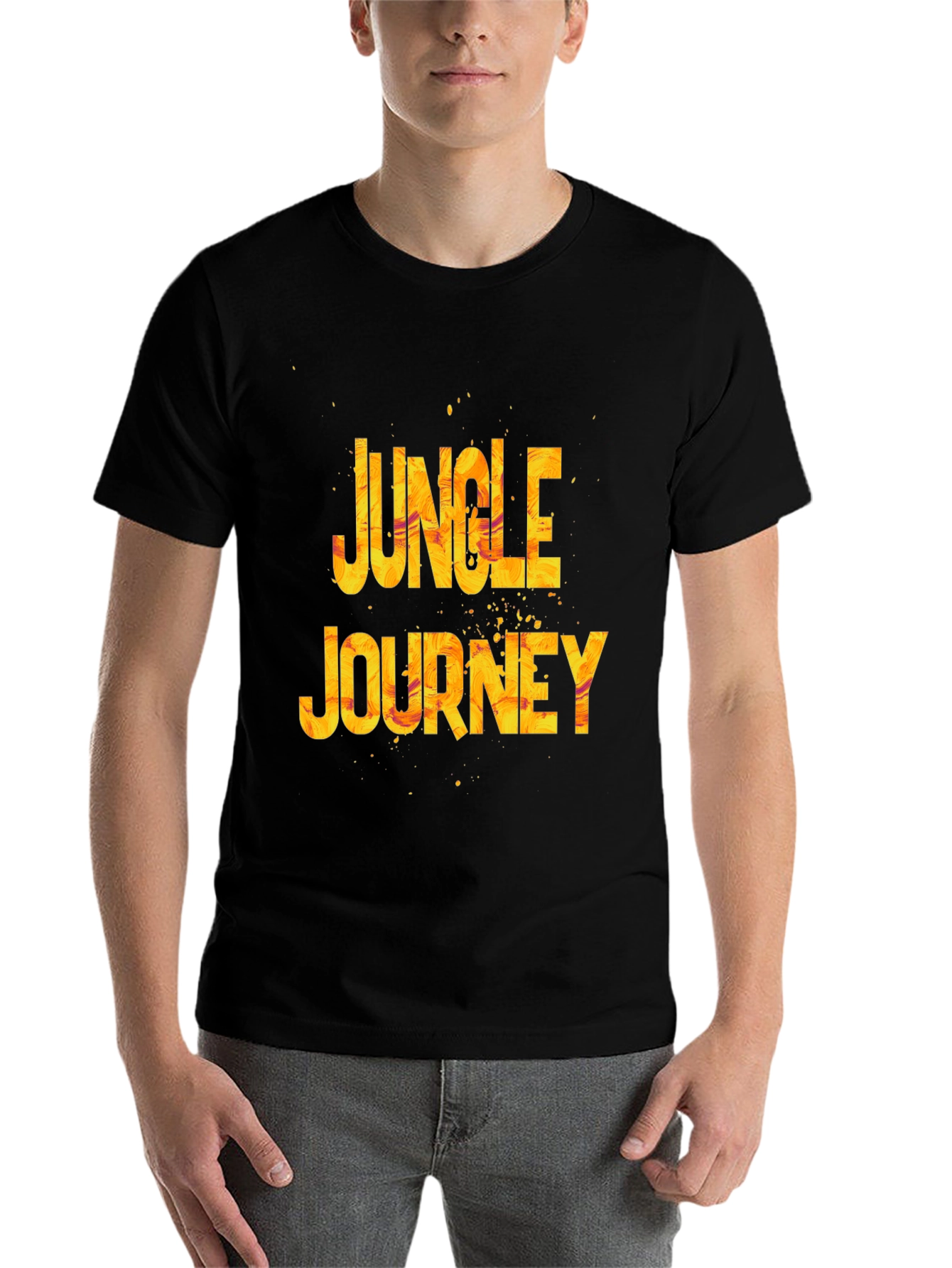Black Jungle Journey Graphic Tee - Black view 7