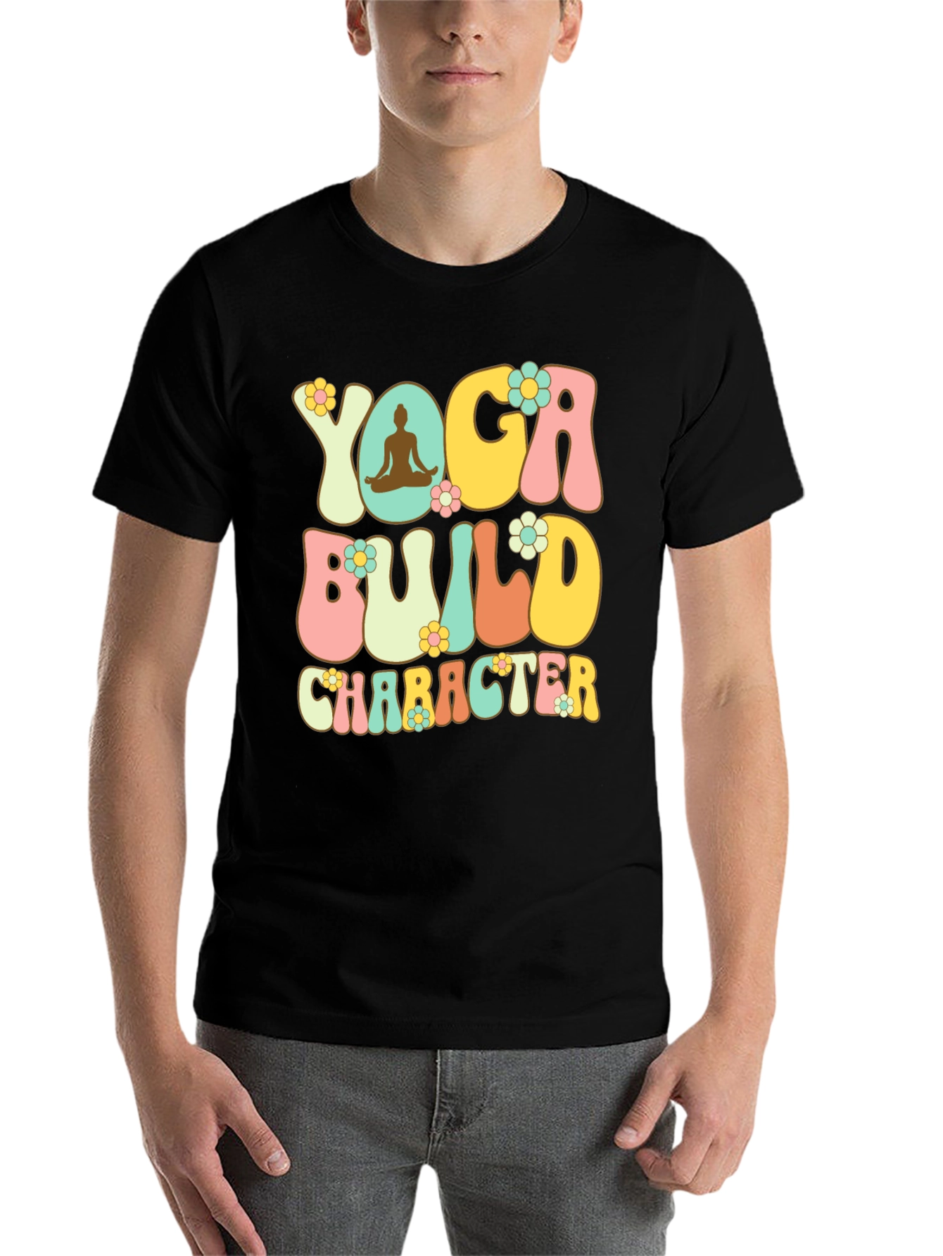 Black Yoga Build Character Graphic Tee view 7