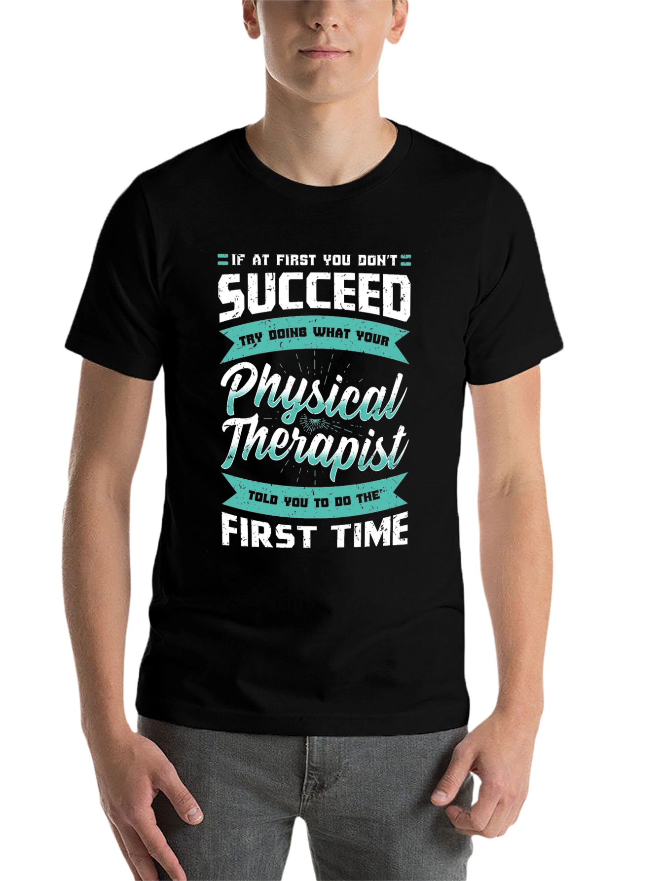 Black Physical Therapist Novelty T-Shirt view 7