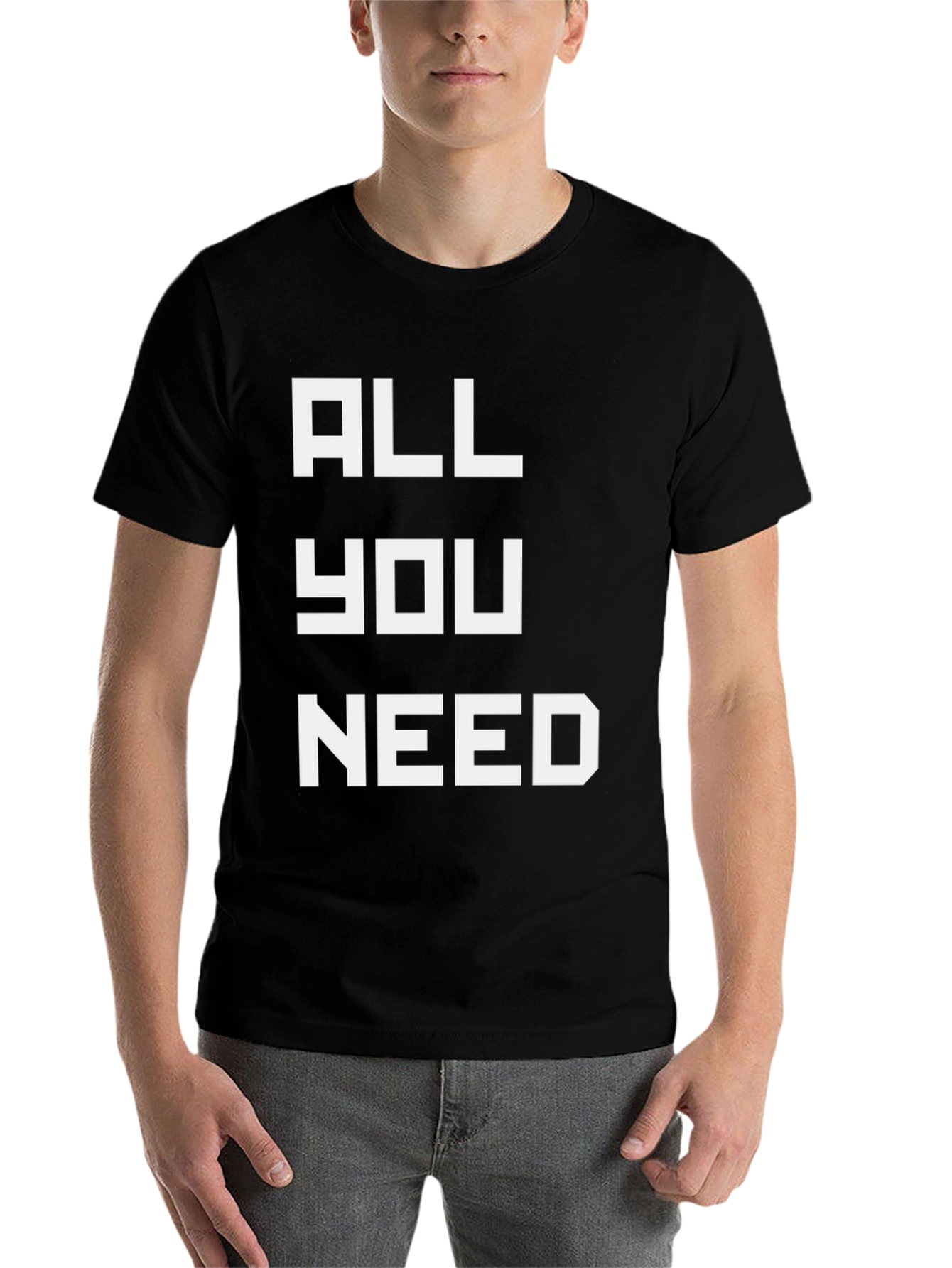 Black All You Need Graphic Tee - Black Cotton Comfort view 7