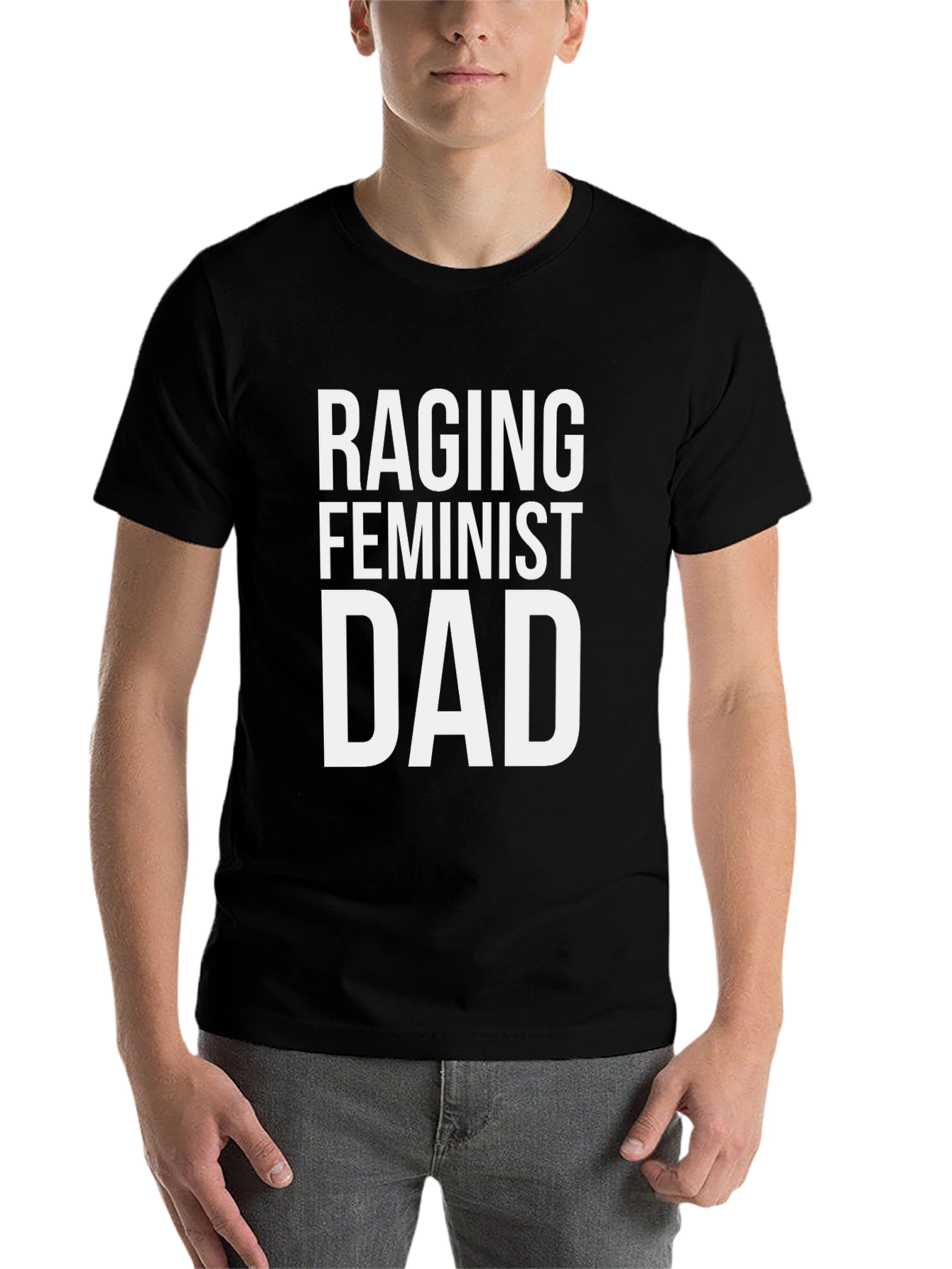 Black Raging Feminist Dad T-Shirt - Bold Statement Tee view 7