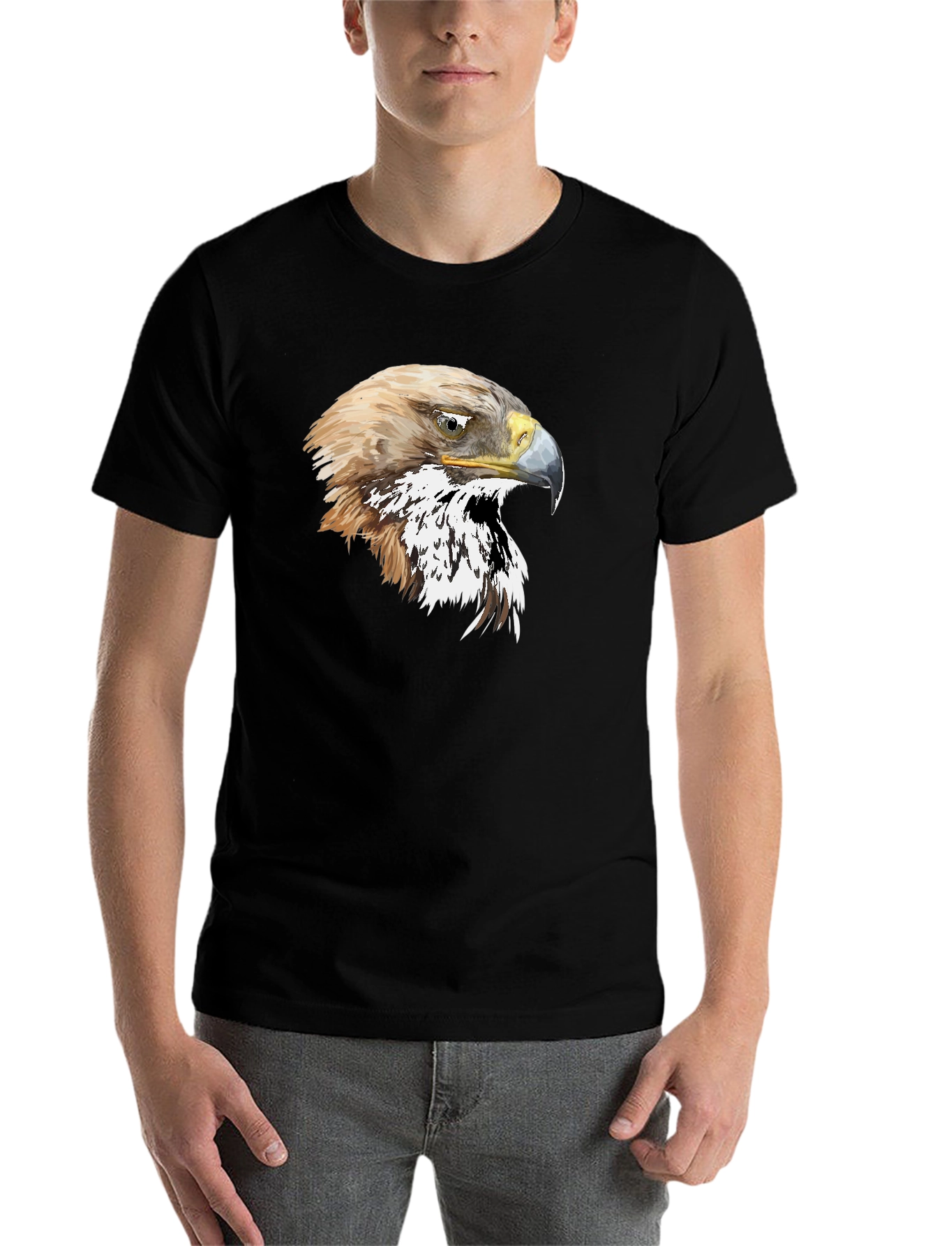 Black Eagle Graphic T-Shirt - Black Cotton Tee view 7