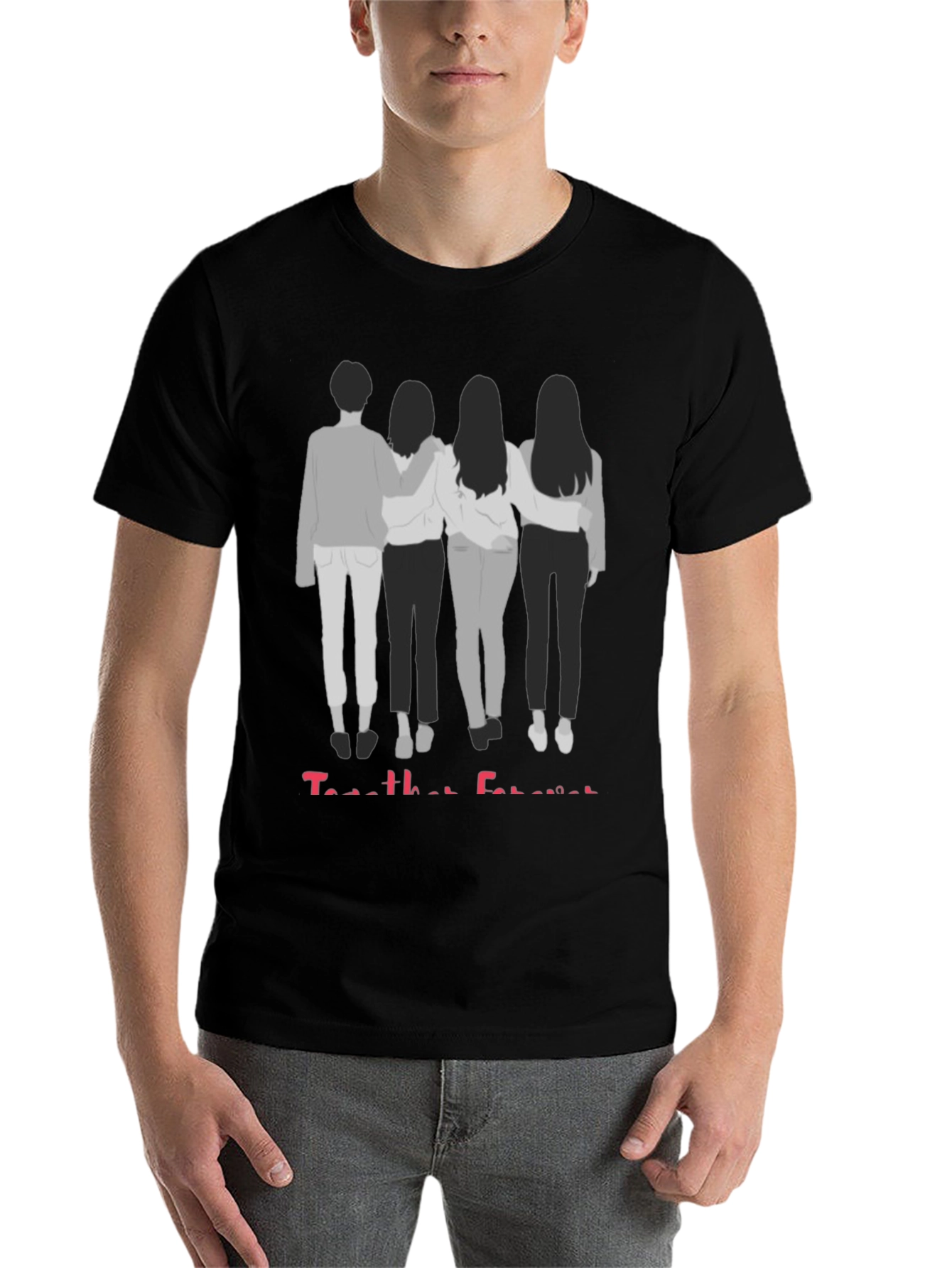 Black Together Forever Best Friends Graphic Tee view 7