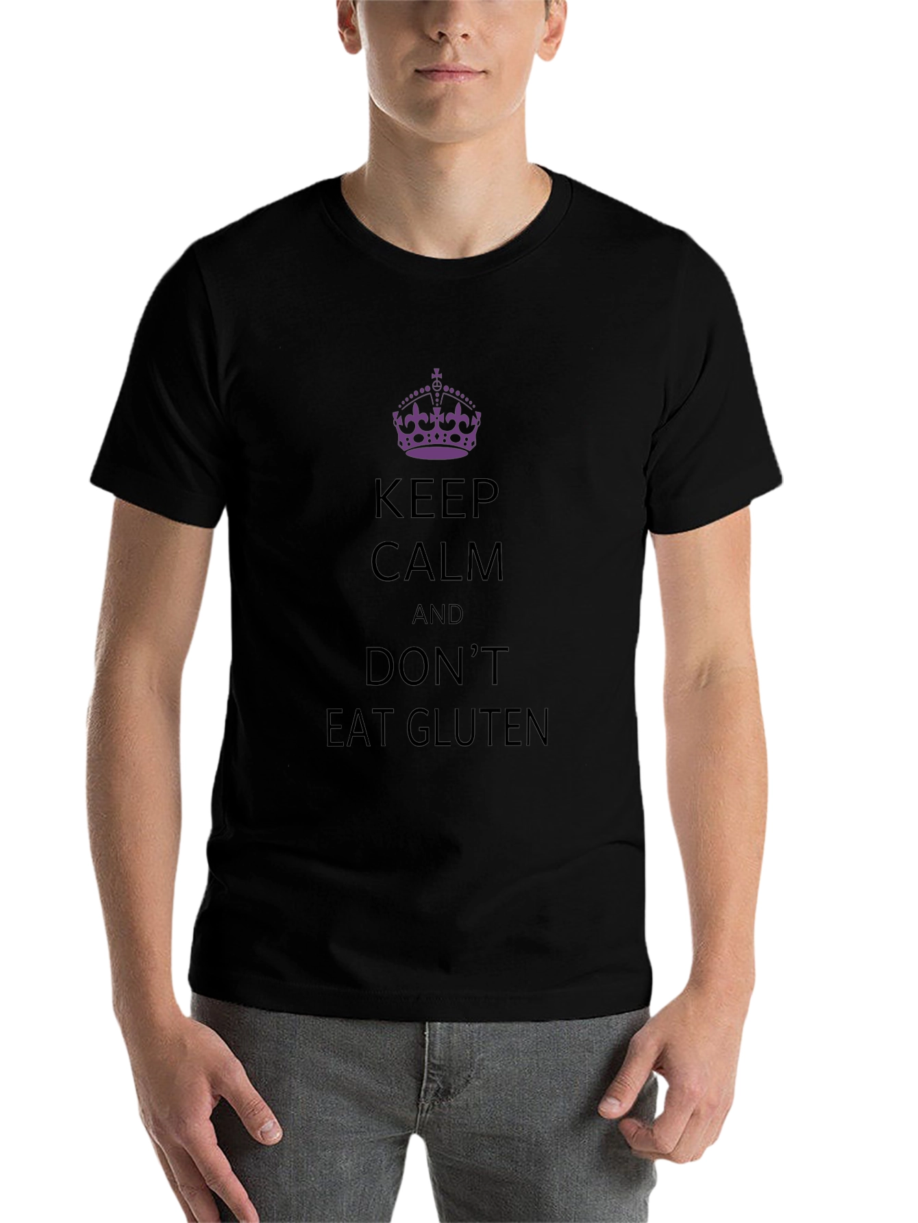 Keep Calm, Don't Eat Gluten - Black T-Shirt - 7