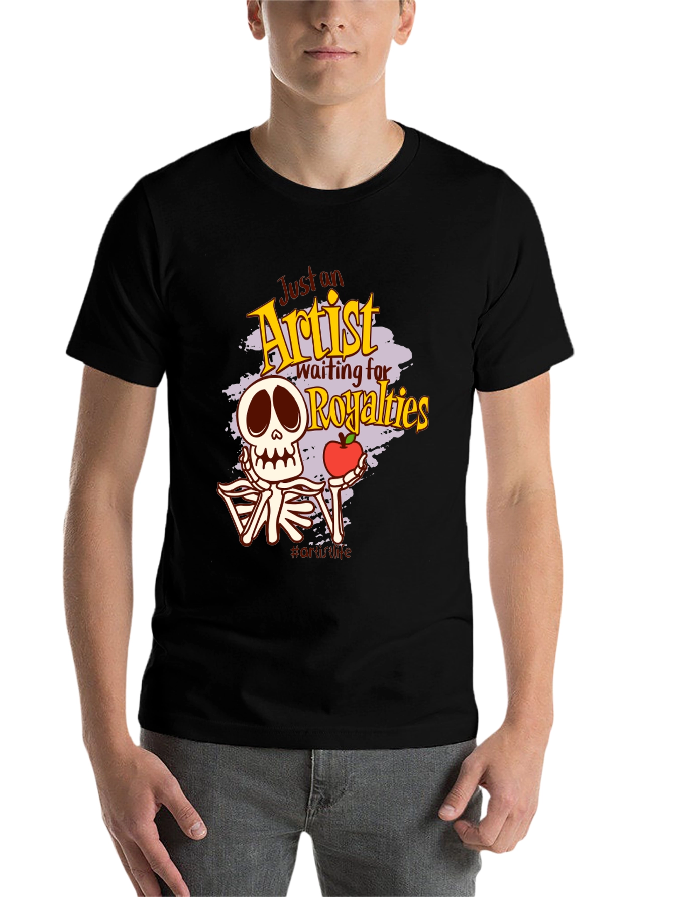 Black Just an Artist Waiting for Royalties T-Shirt view 7