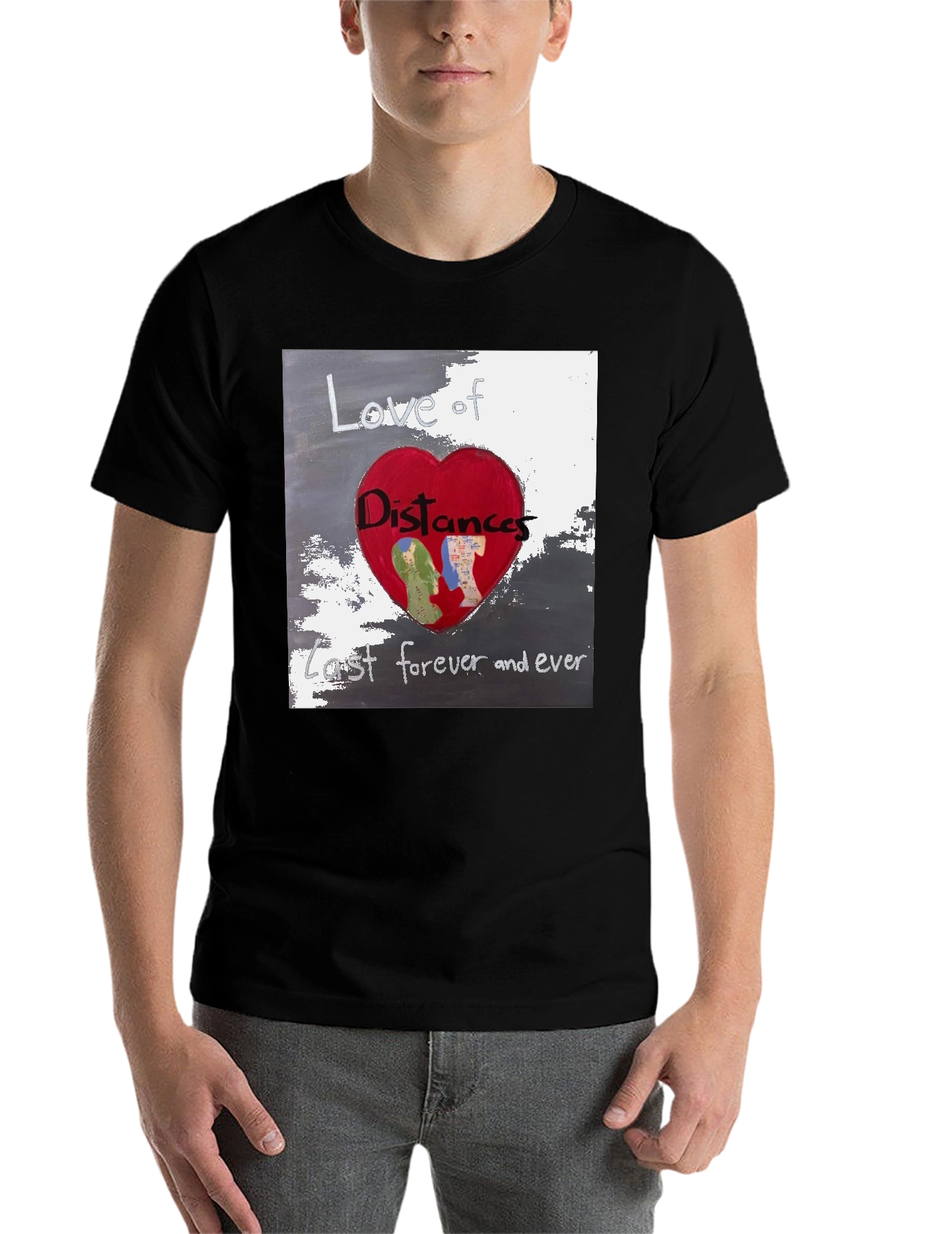 Black Love of Distances Black T-Shirt view 7