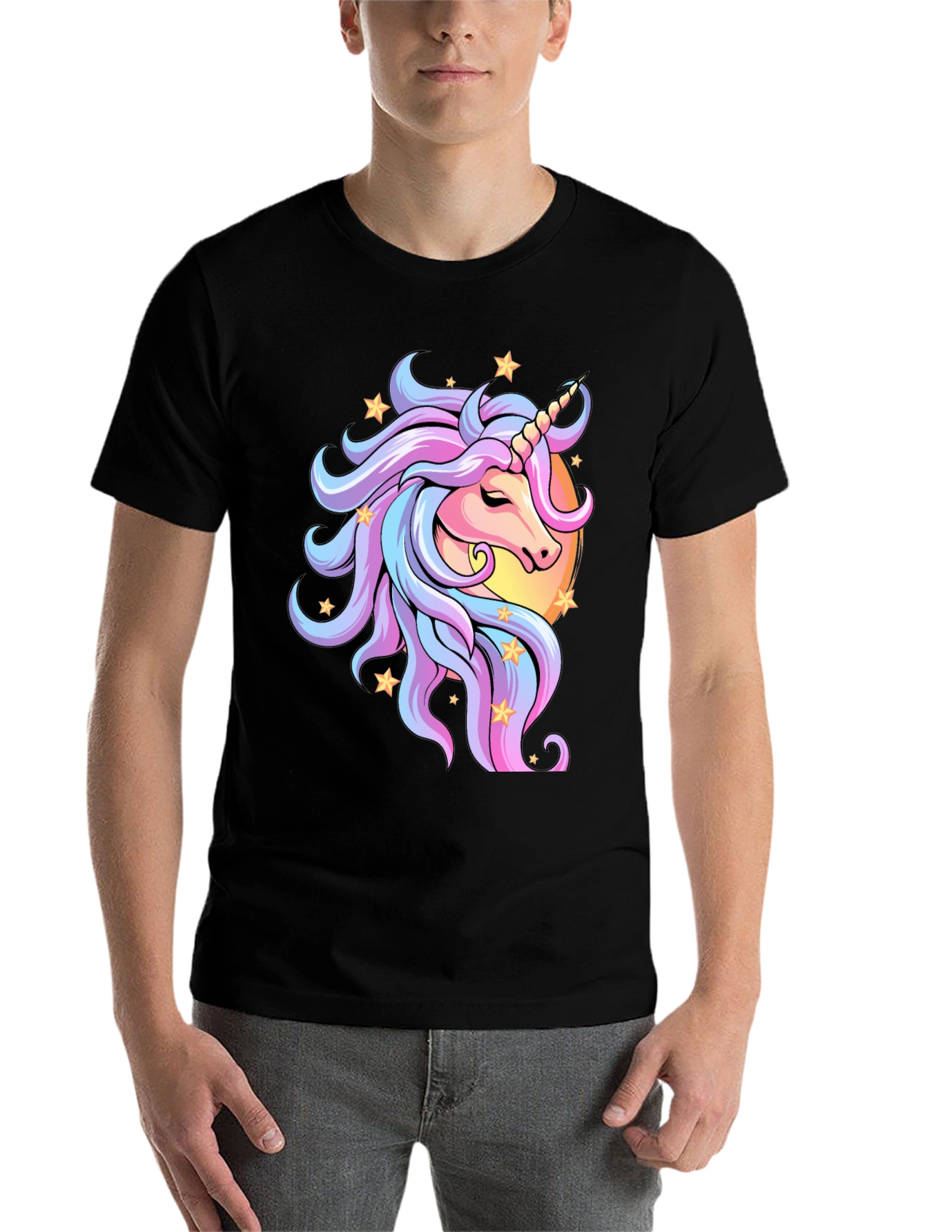 Black Unicorn Graphic Tee - Magical Pastel Design view 7