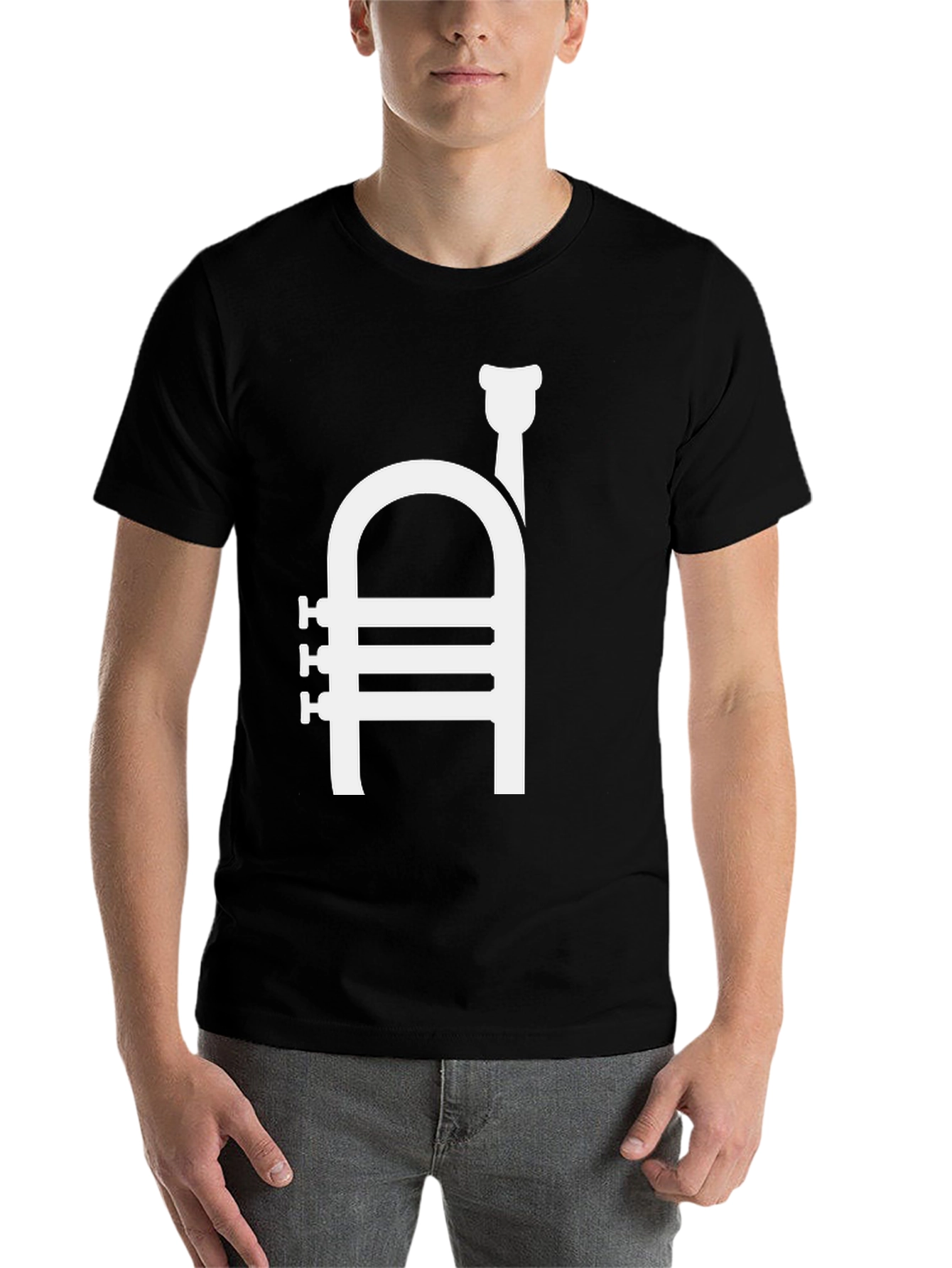 Black Trumpet Graphic T-Shirt | Musician Tee view 7