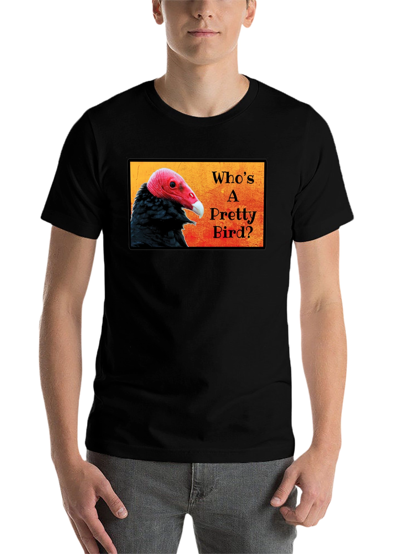 Black Who's a Pretty Bird? Vulture Graphic T-Shirt view 7
