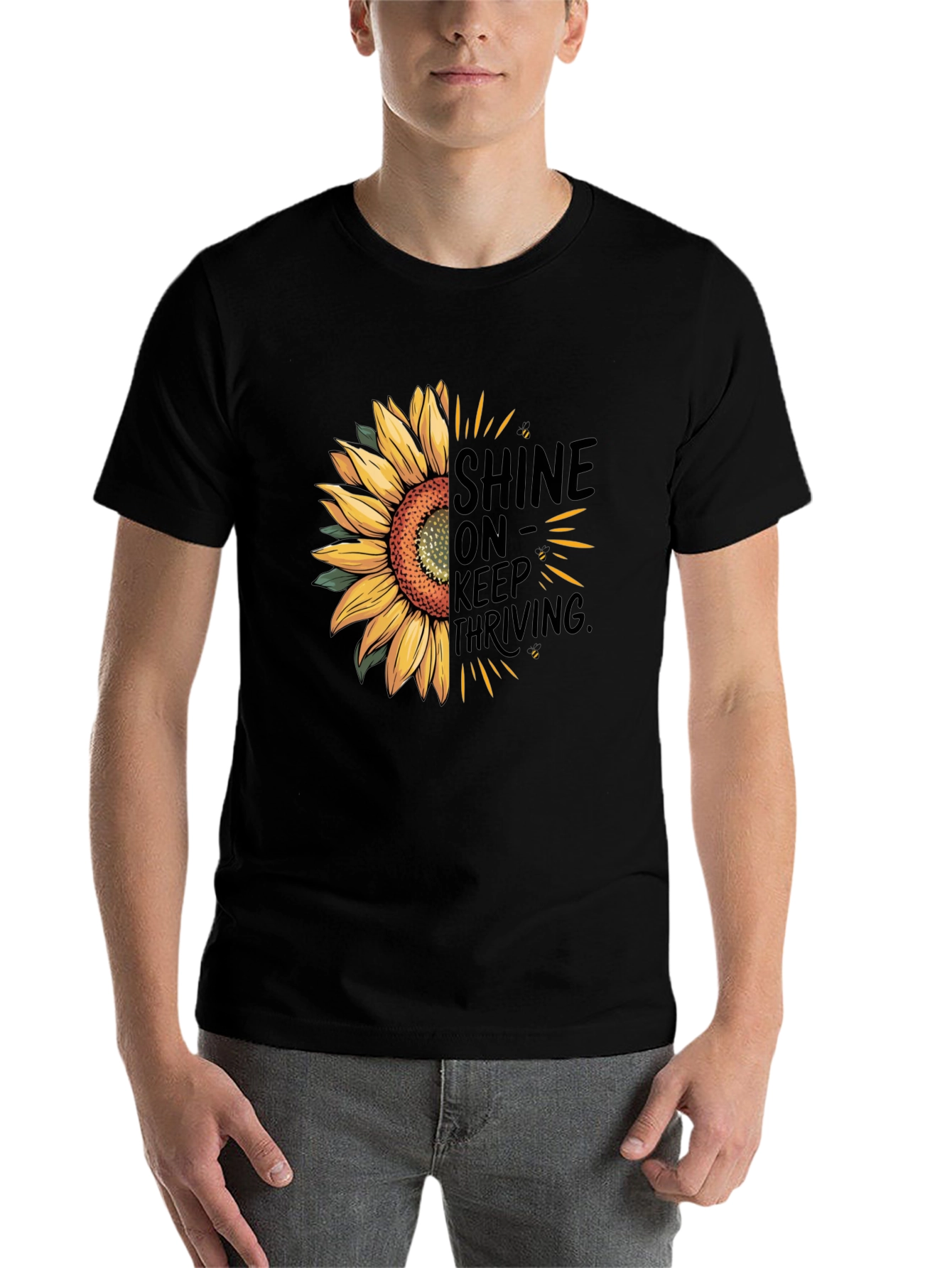 Black Sunflower Shine On Graphic Tee - Unisex view 7