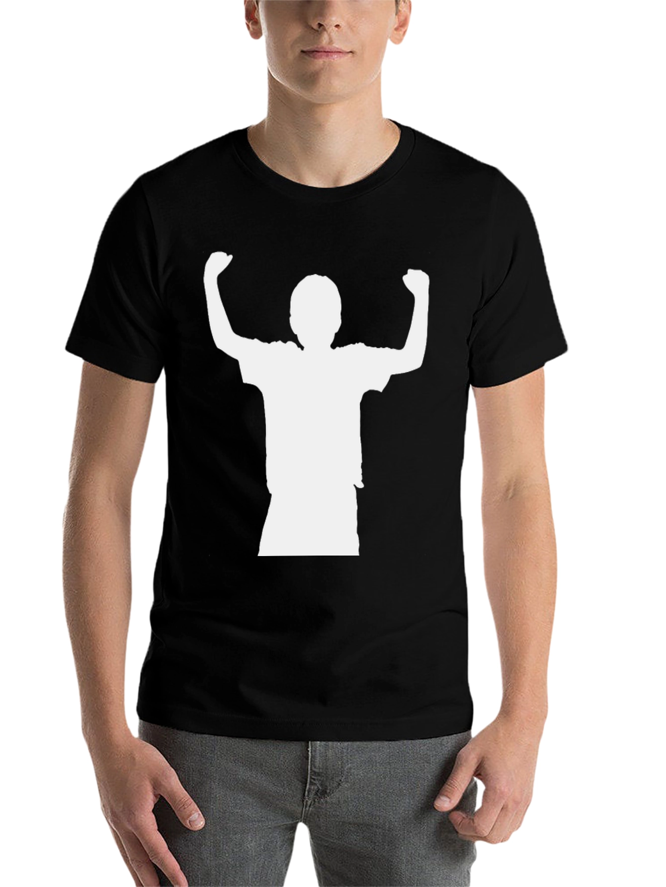 Black Black T-Shirt with Silhouette Print view 7