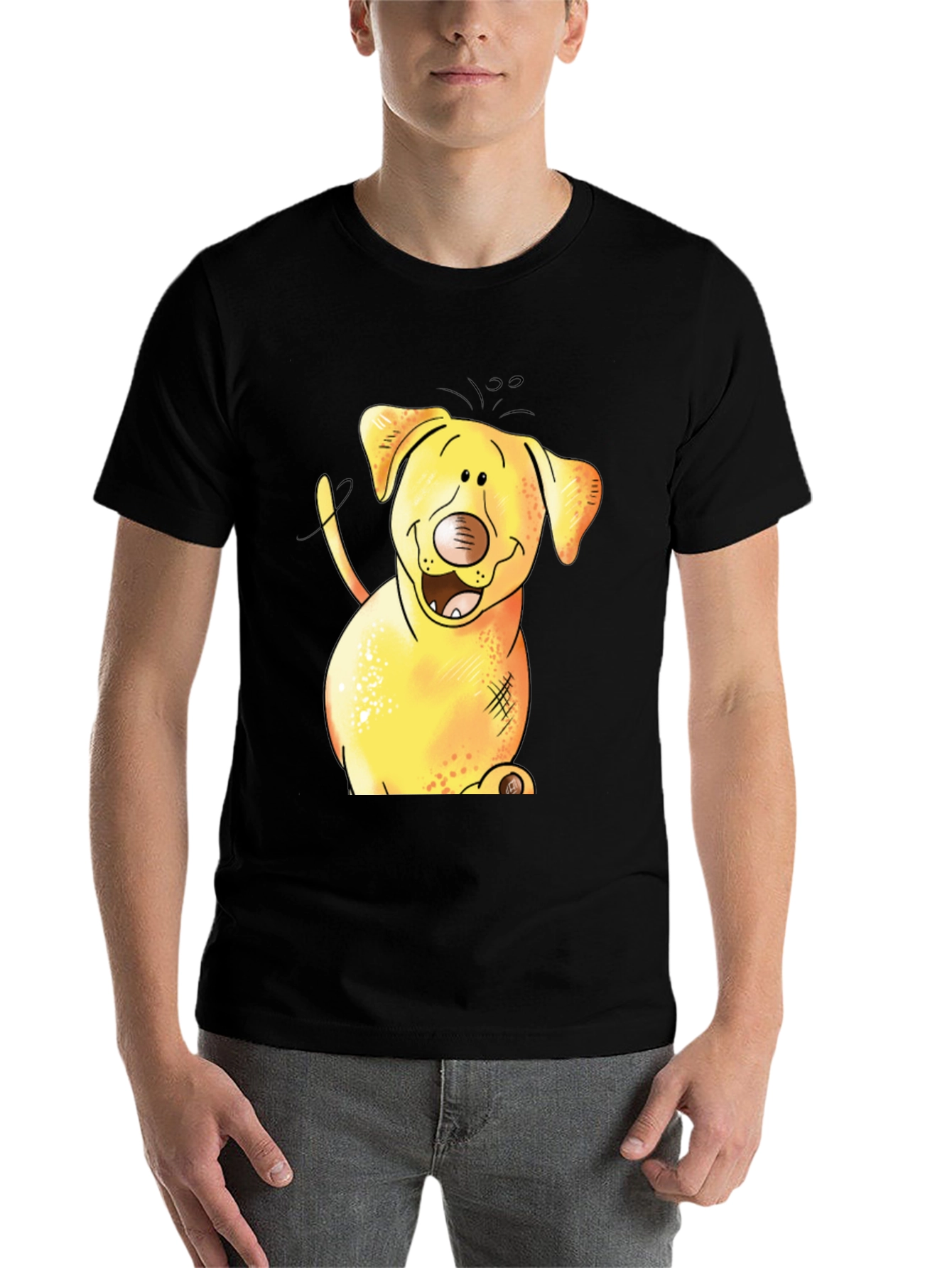 Black Funny Dog Graphic Tee - Black T-Shirt view 7
