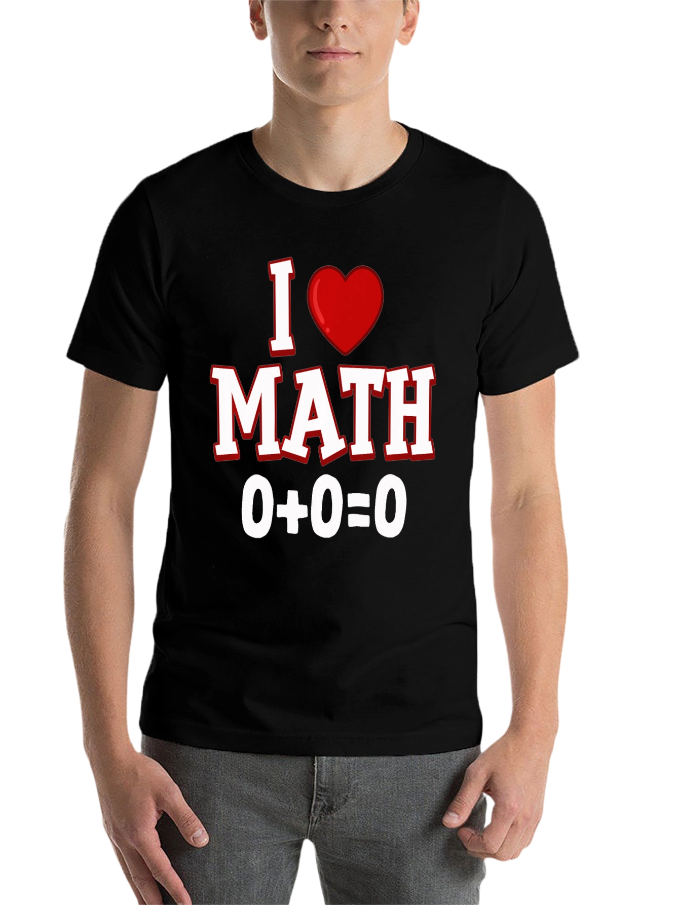 Black I Heart Math T-Shirt - Equation Design view 7