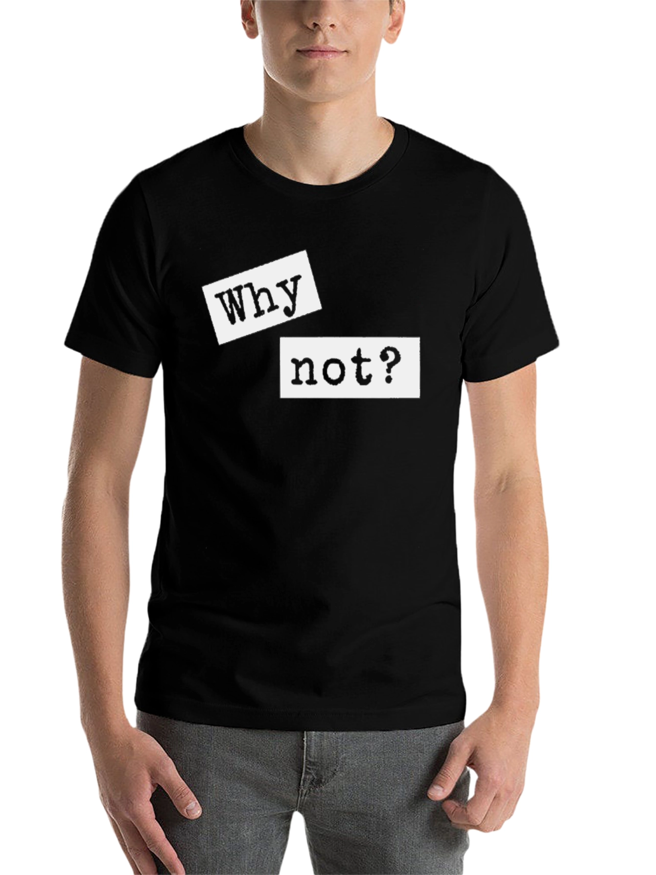 Black Why Not? Graphic Tee - Black Casual T-Shirt view 7