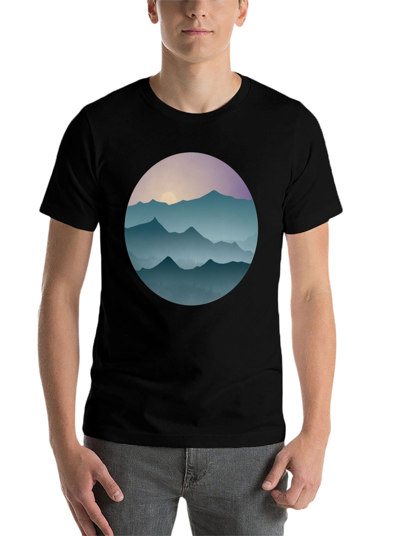 Black Mountain Sunset Graphic T-Shirt view 7