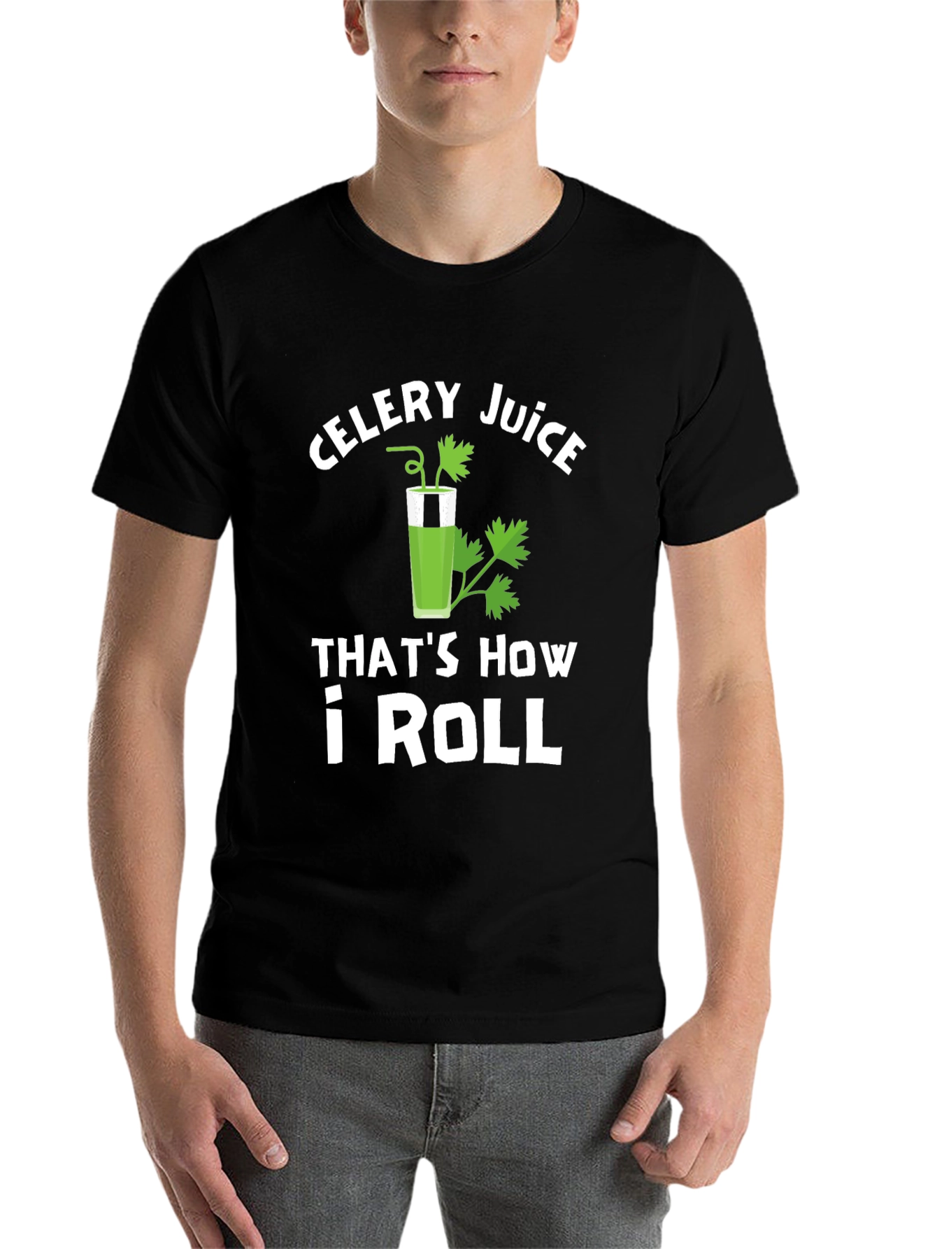 Black Celery Juice That's How I Roll T-Shirt view 7