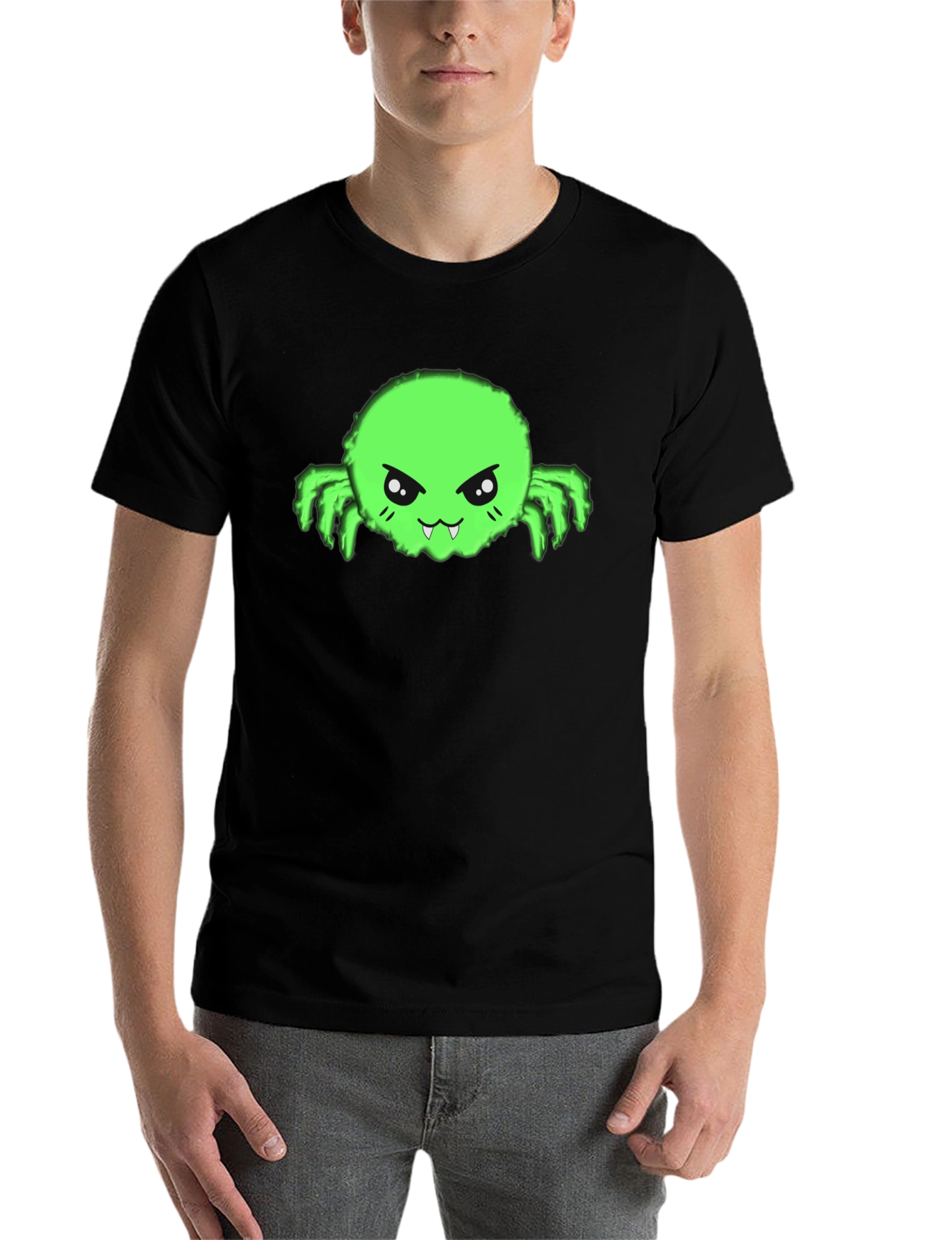 Black Fun Green Monster Graphic Tee view 7