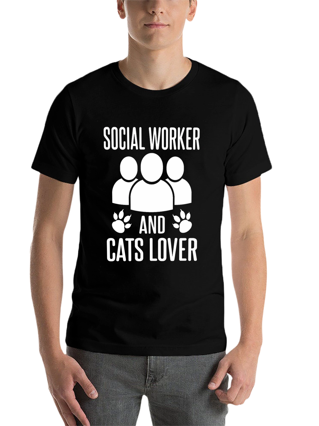 Black Social Worker & Cats Lover T-Shirt - Unisex view 7