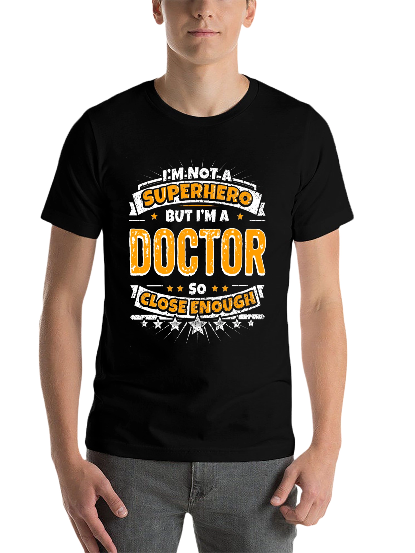 Black Doctor Superhero Funny T-Shirt - Gift for Medical Professionals view 7