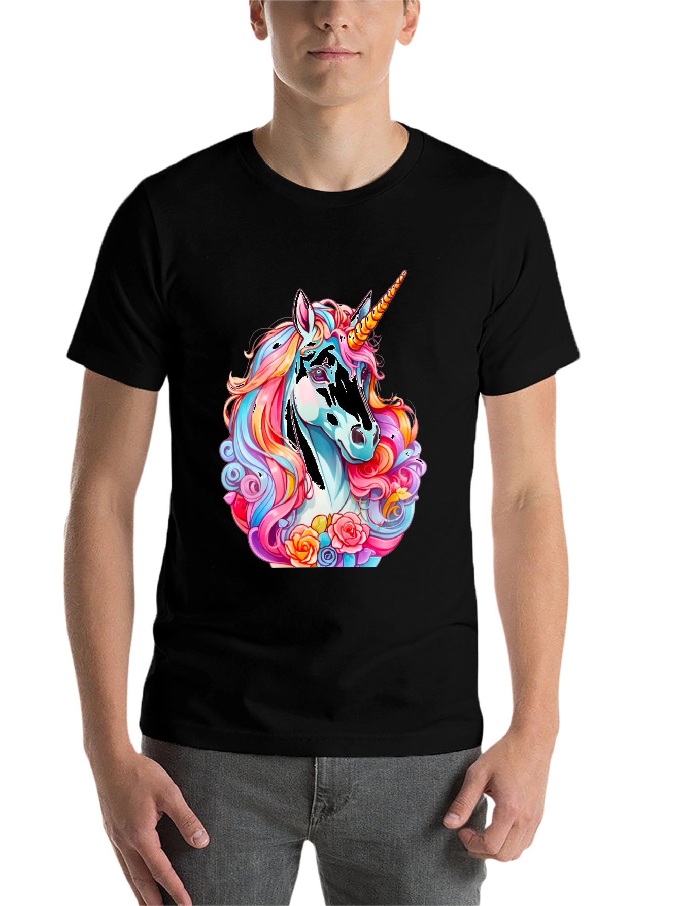 Black Unicorn Graphic T-Shirt view 7