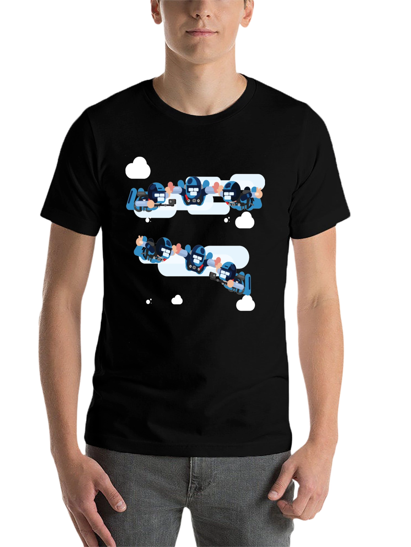 Black Skydiving Squad Black T-Shirt view 7