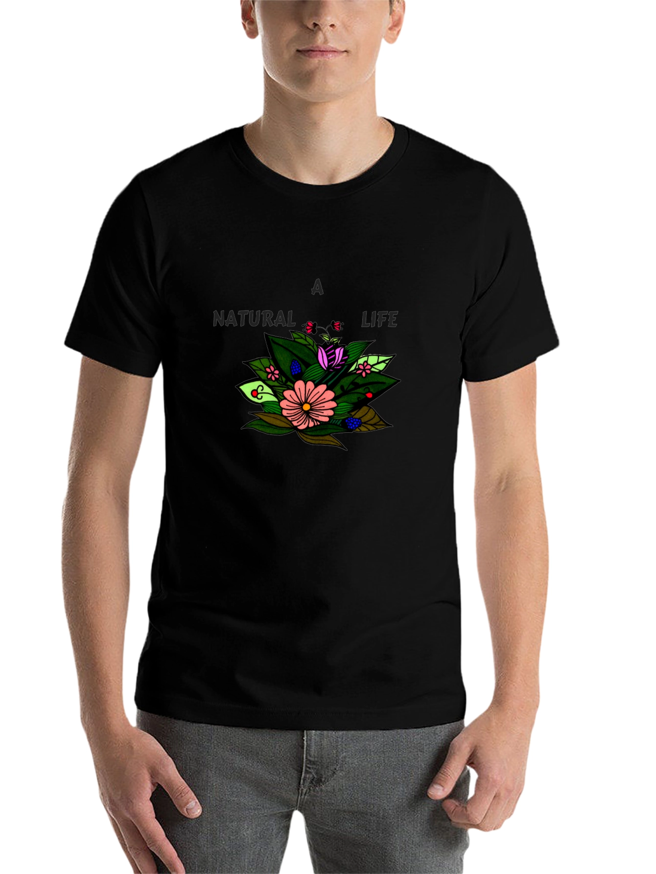 Black A Natural Life Floral Graphic Black T-Shirt view 7