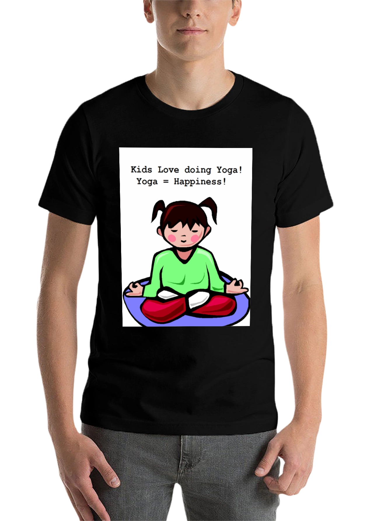 Black Kids Yoga T-Shirt - Love Doing Yoga view 7