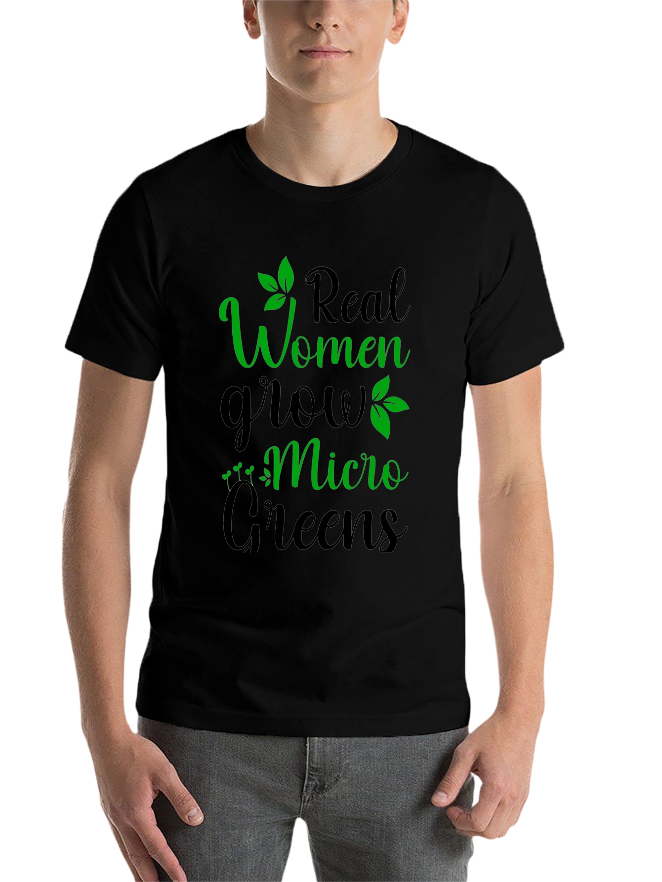 Black Real Women Grow Micro Greens Graphic T-Shirt view 7