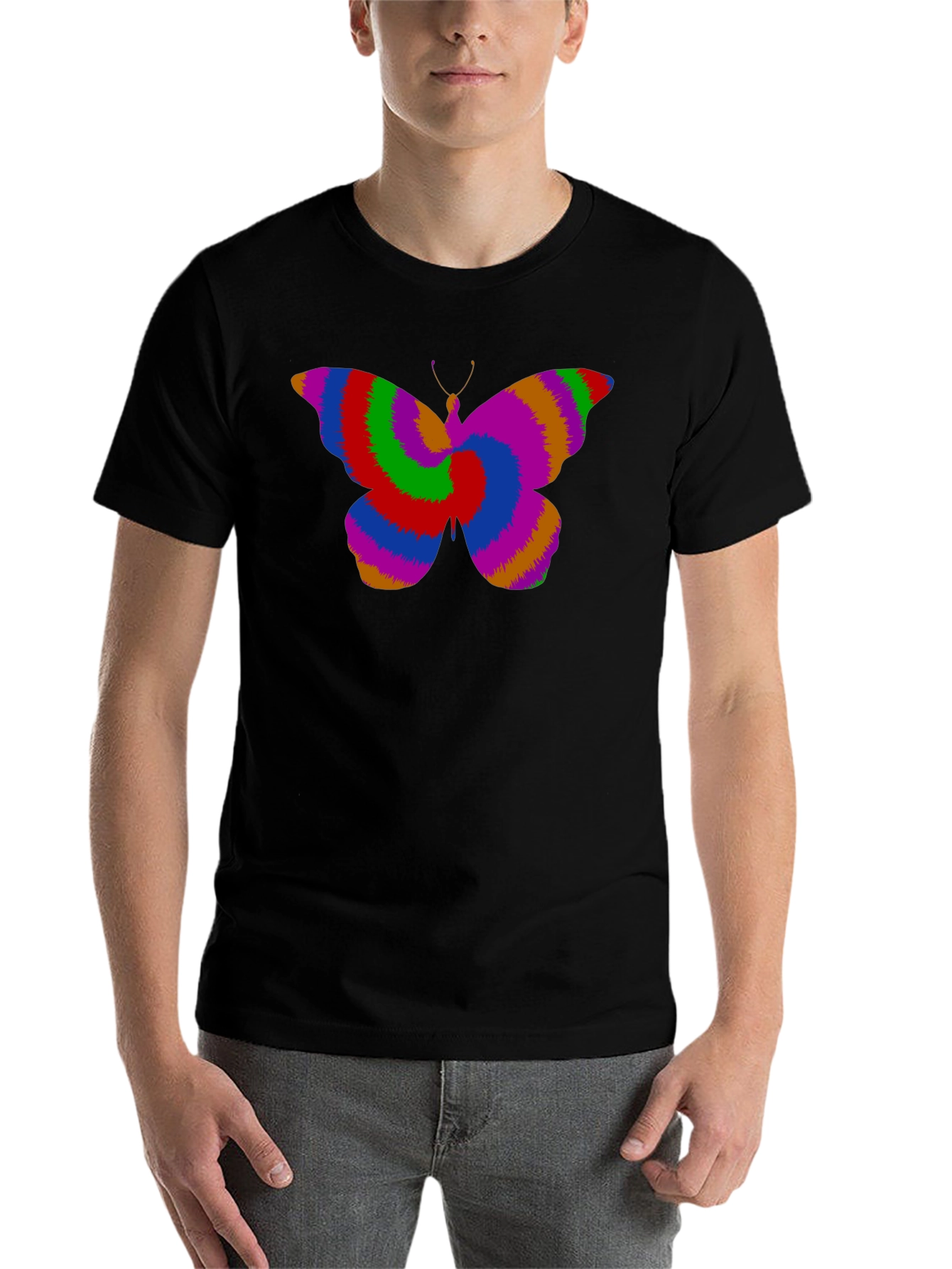Black Psychedelic Butterfly Graphic Tee view 7
