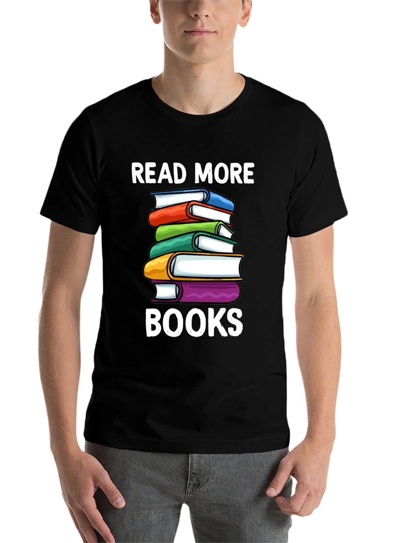 Black Read More Books T-Shirt - Book Lover Tee view 7