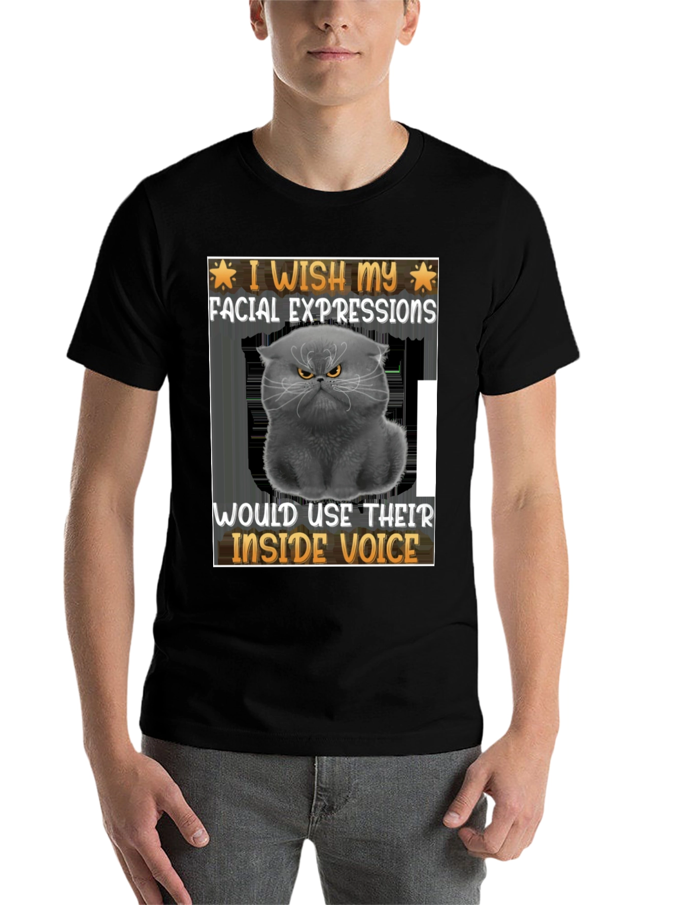 Black Grumpy Cat 'Inside Voice' Graphic Tee view 7