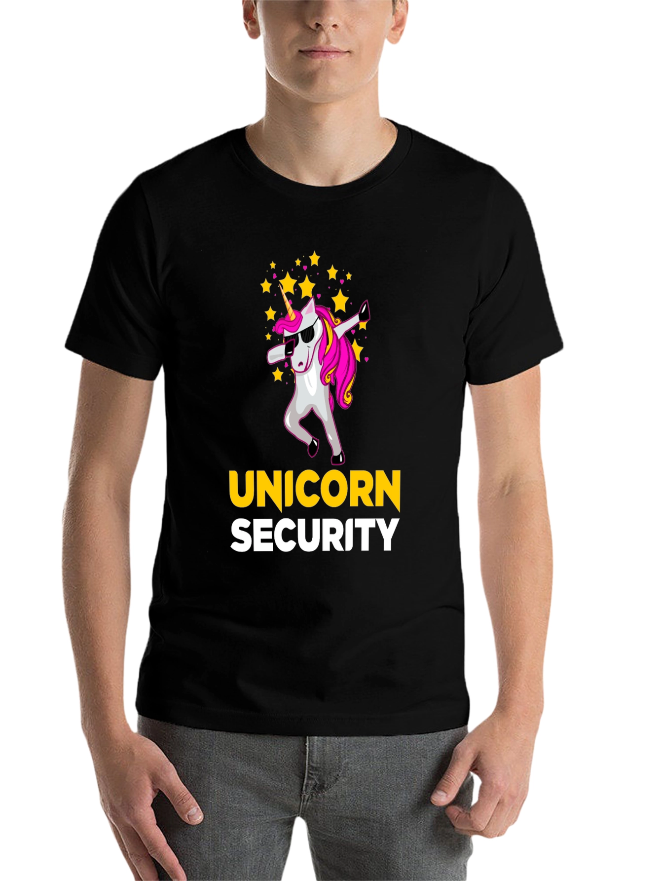 Black Unicorn Security Graphic T-Shirt - Fun & Unique Design view 7