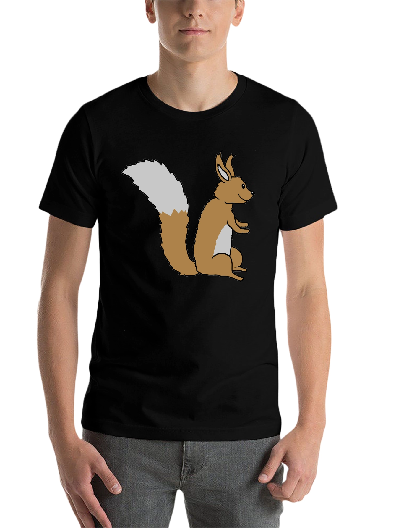Black Squirrel Graphic Tee - Soft Black Cotton view 7