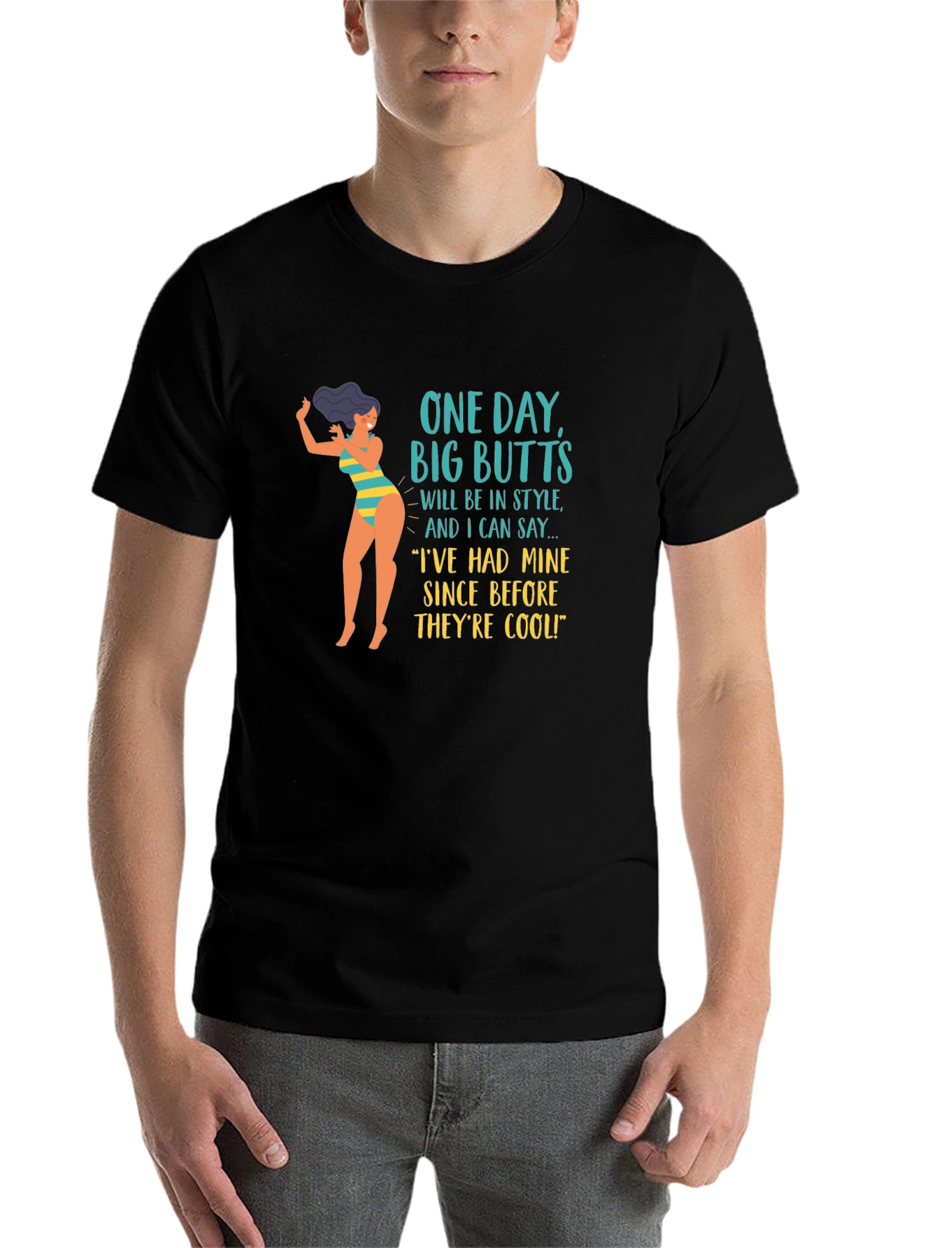 Black Funny Big Butts T-Shirt view 7