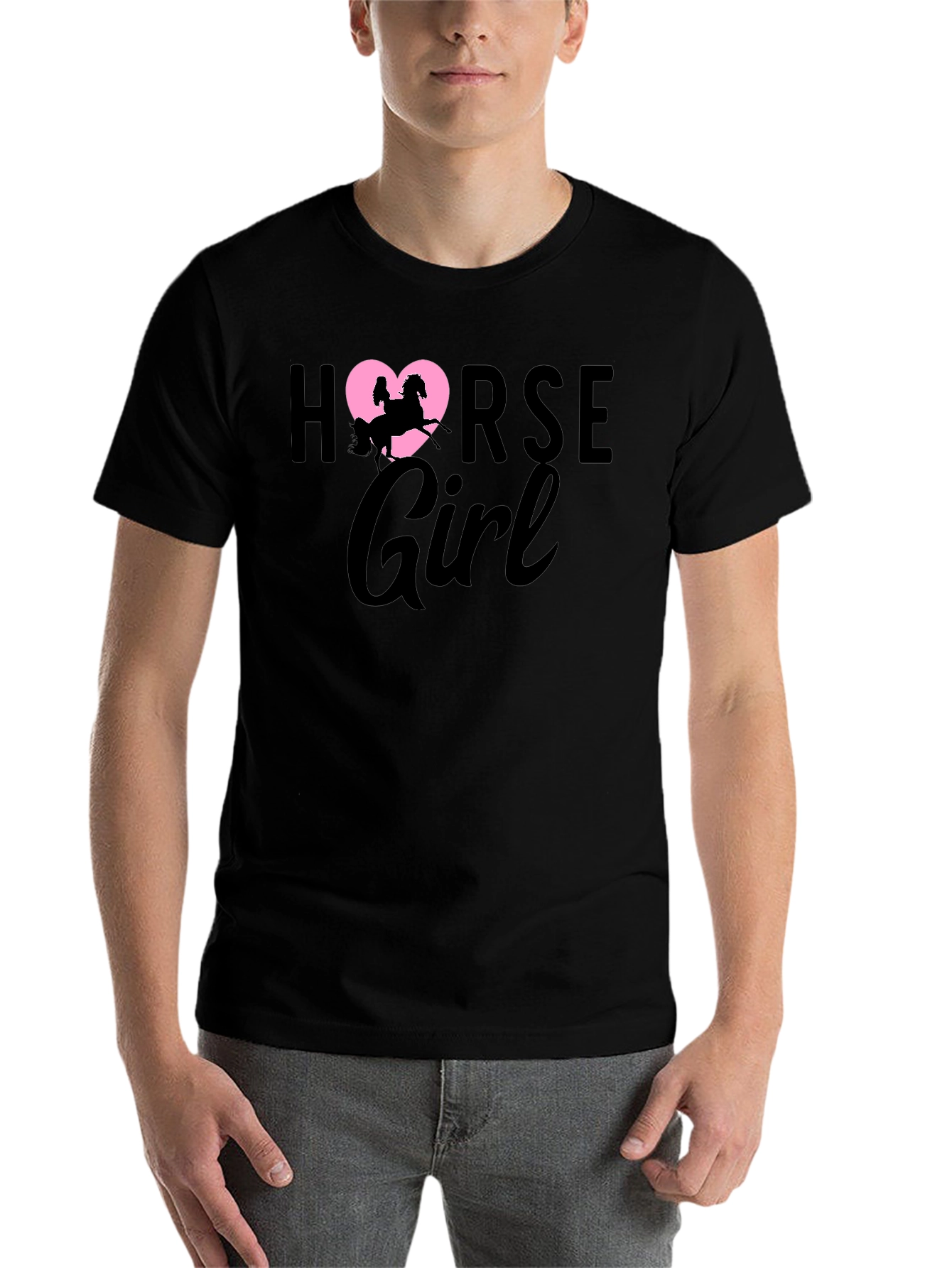 Black Horse Girl T-Shirt - Equestrian Rider Tee view 7