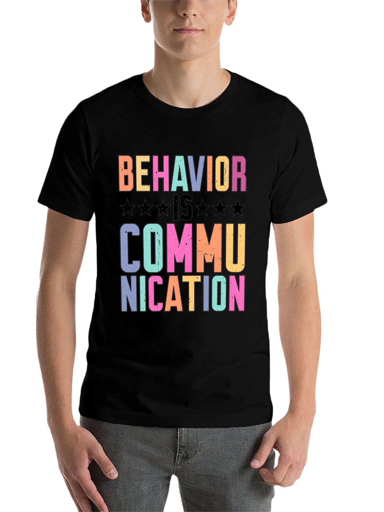 Black Behavior is Communication Graphic T-Shirt view 7
