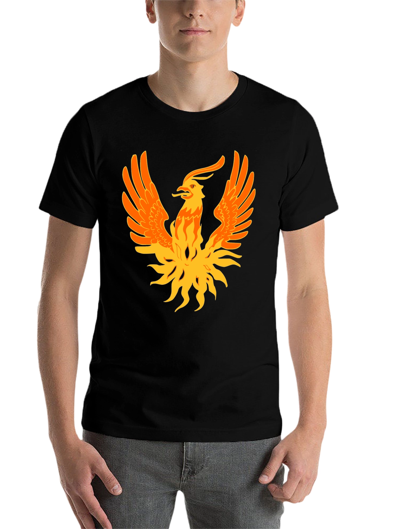 Black Phoenix Graphic Print Black Tee view 7