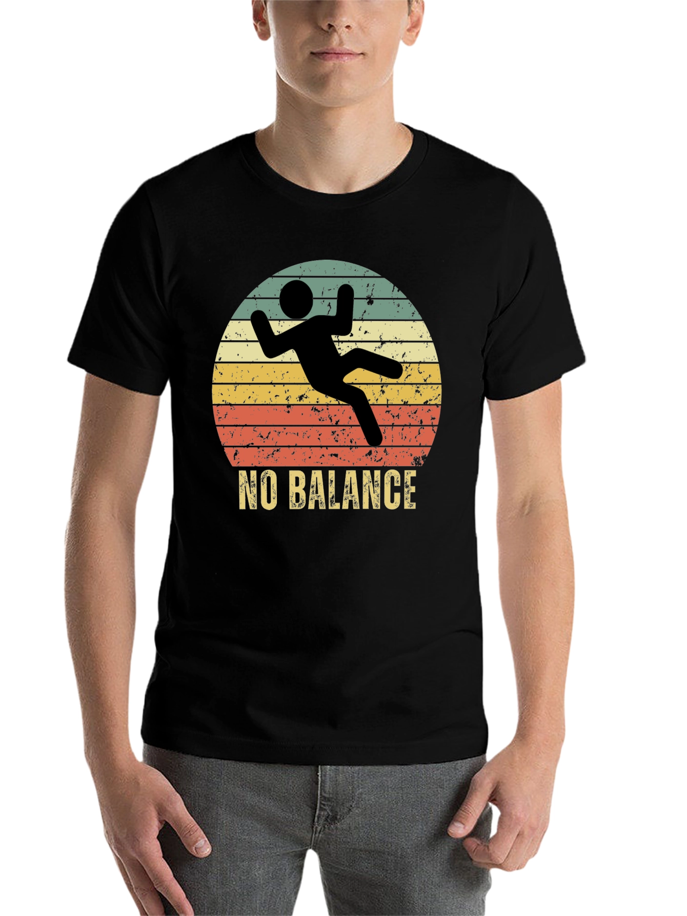 Black No Balance Funny Graphic Tee view 7