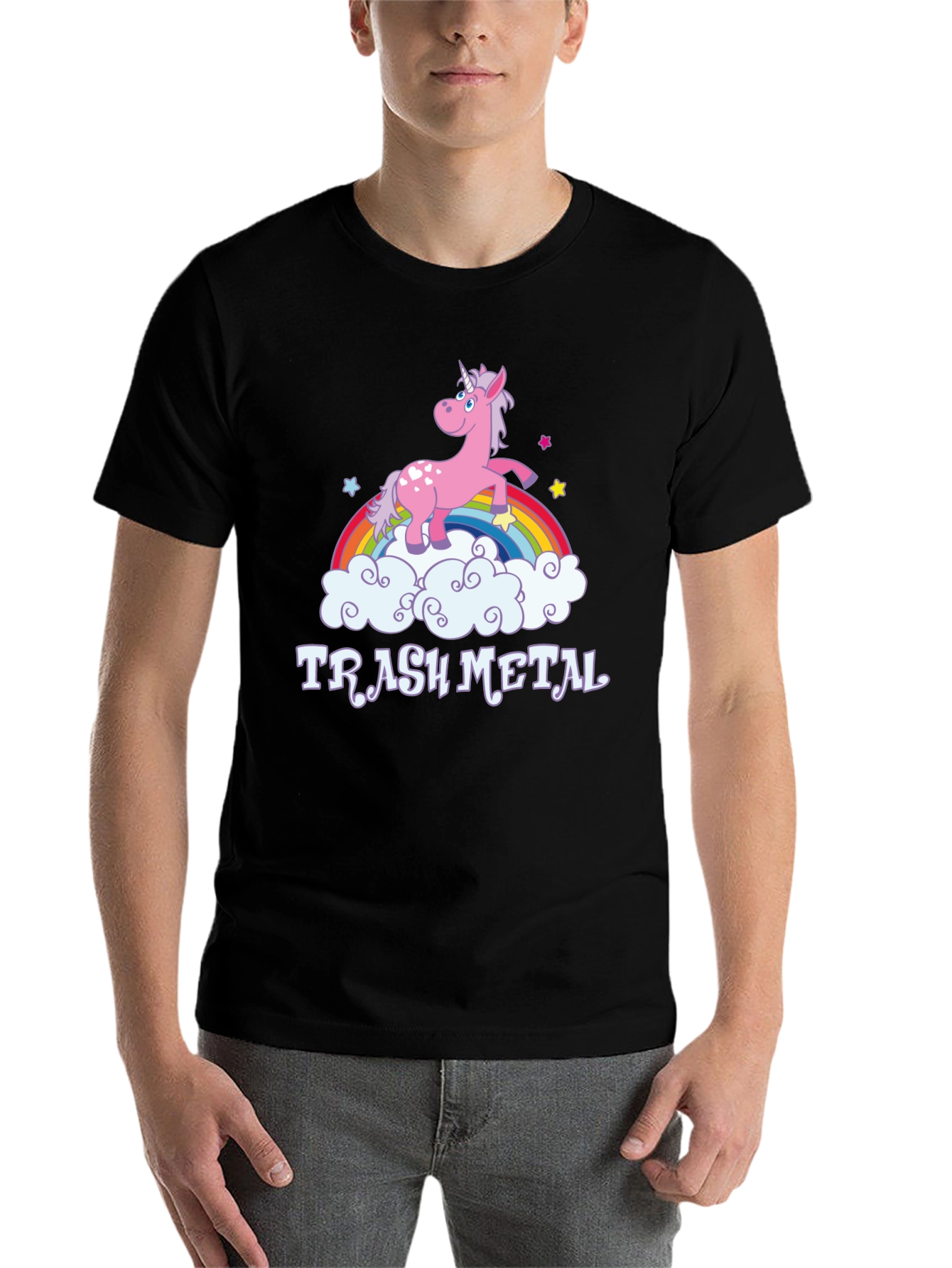 Black Trash Metal Unicorn T-Shirt view 7